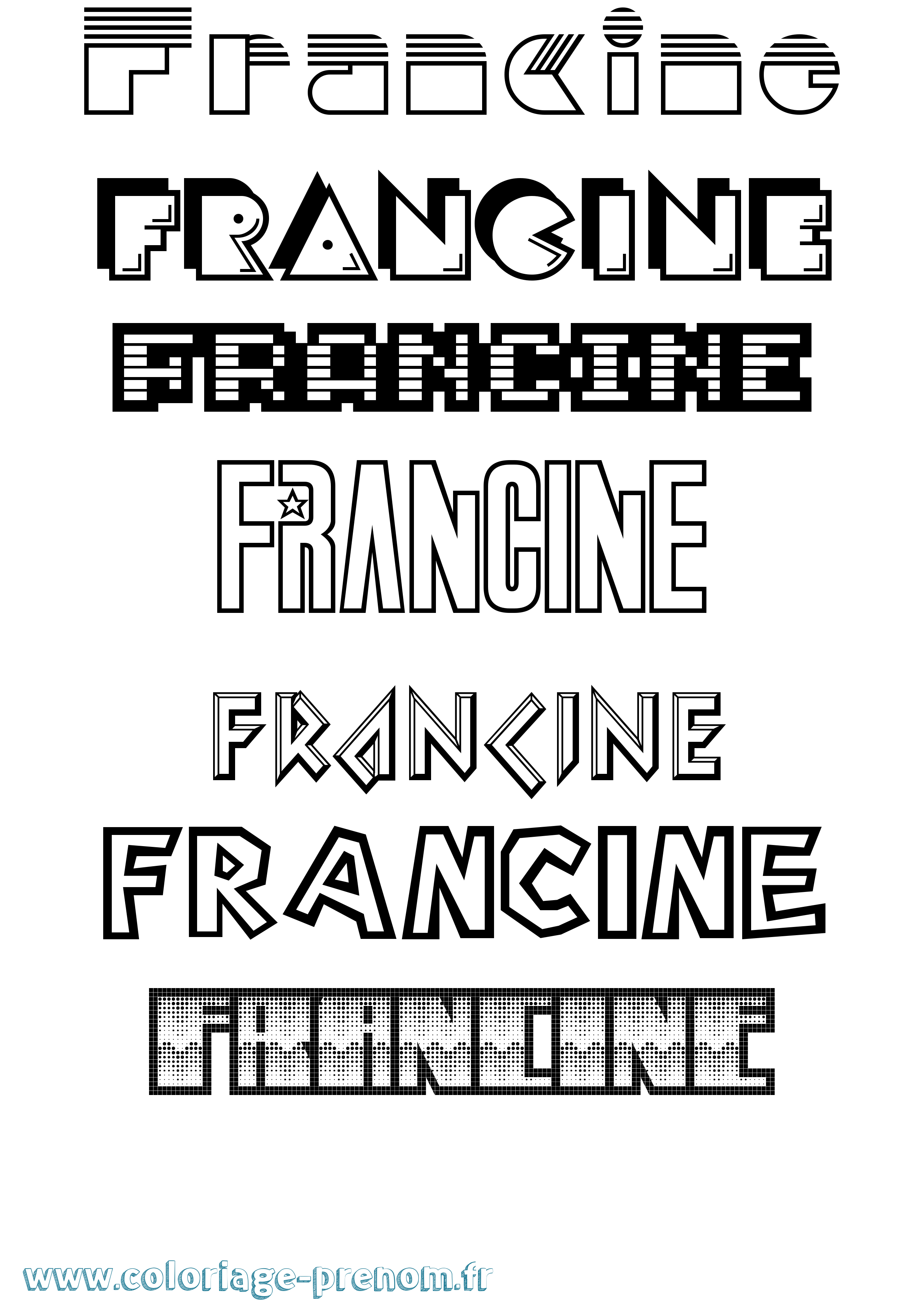 Coloriage Francine Jeux Vidéos Coloriage prénom Francine Jeux Vidéos