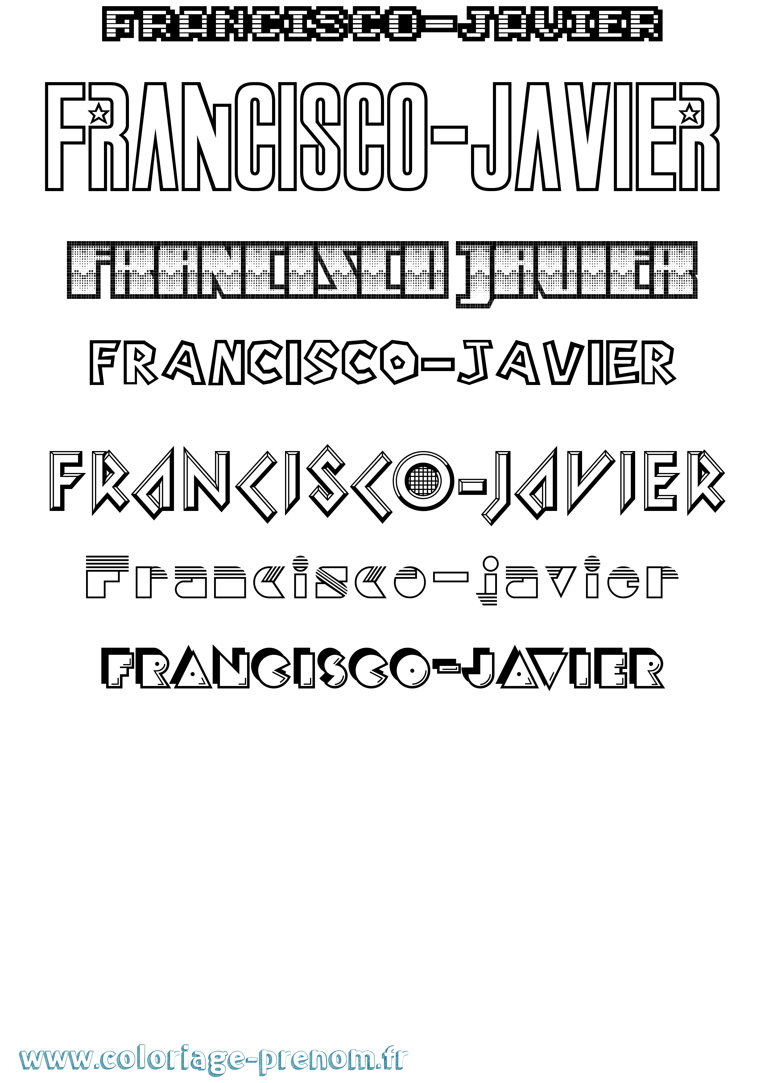 Coloriage Francisco-Javier Jeux Vidéos Coloriage prénom Francisco-Javier Jeux Vidéos