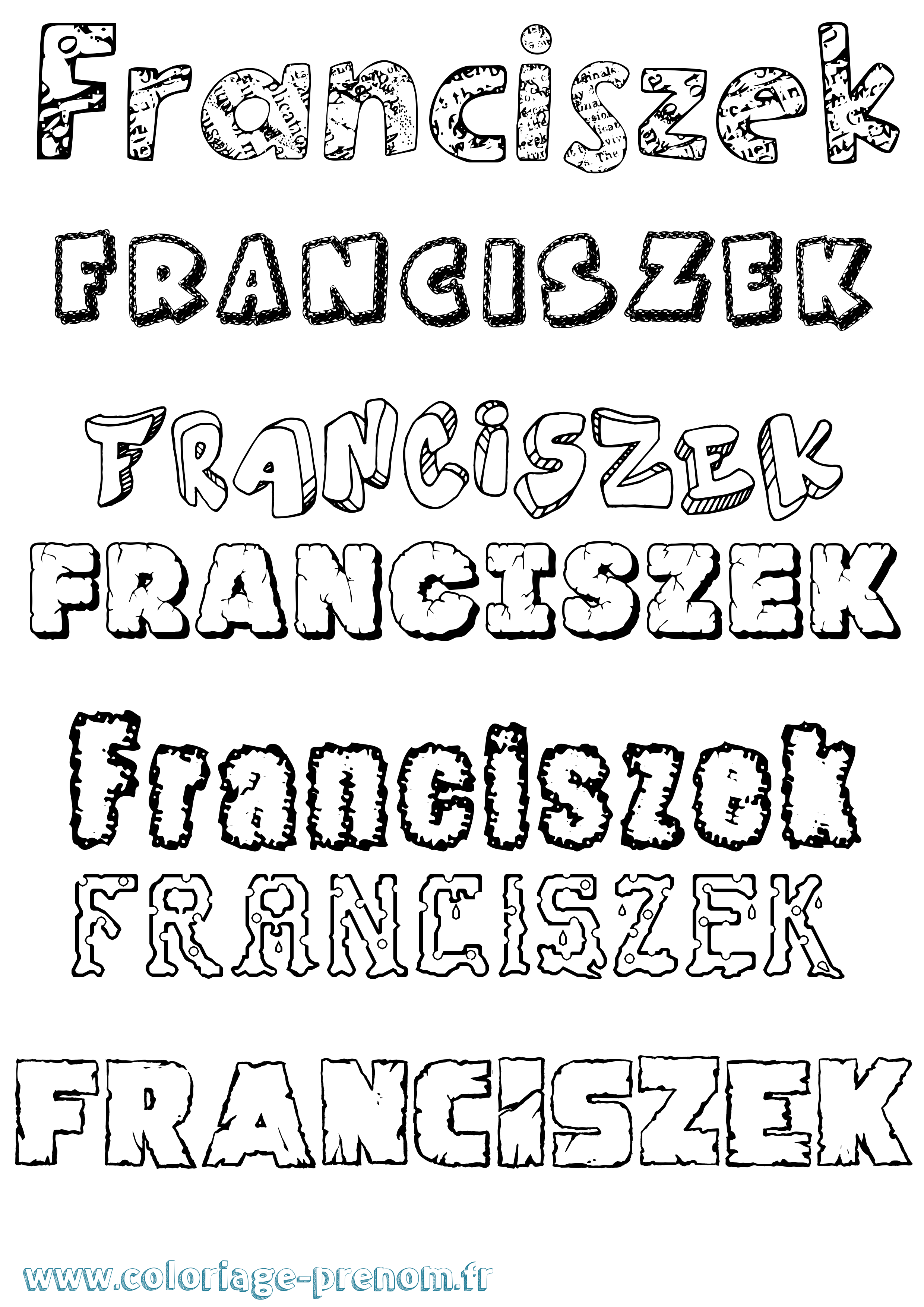 Coloriage Franciszek Destructuré Coloriage prénom Franciszek Destructuré