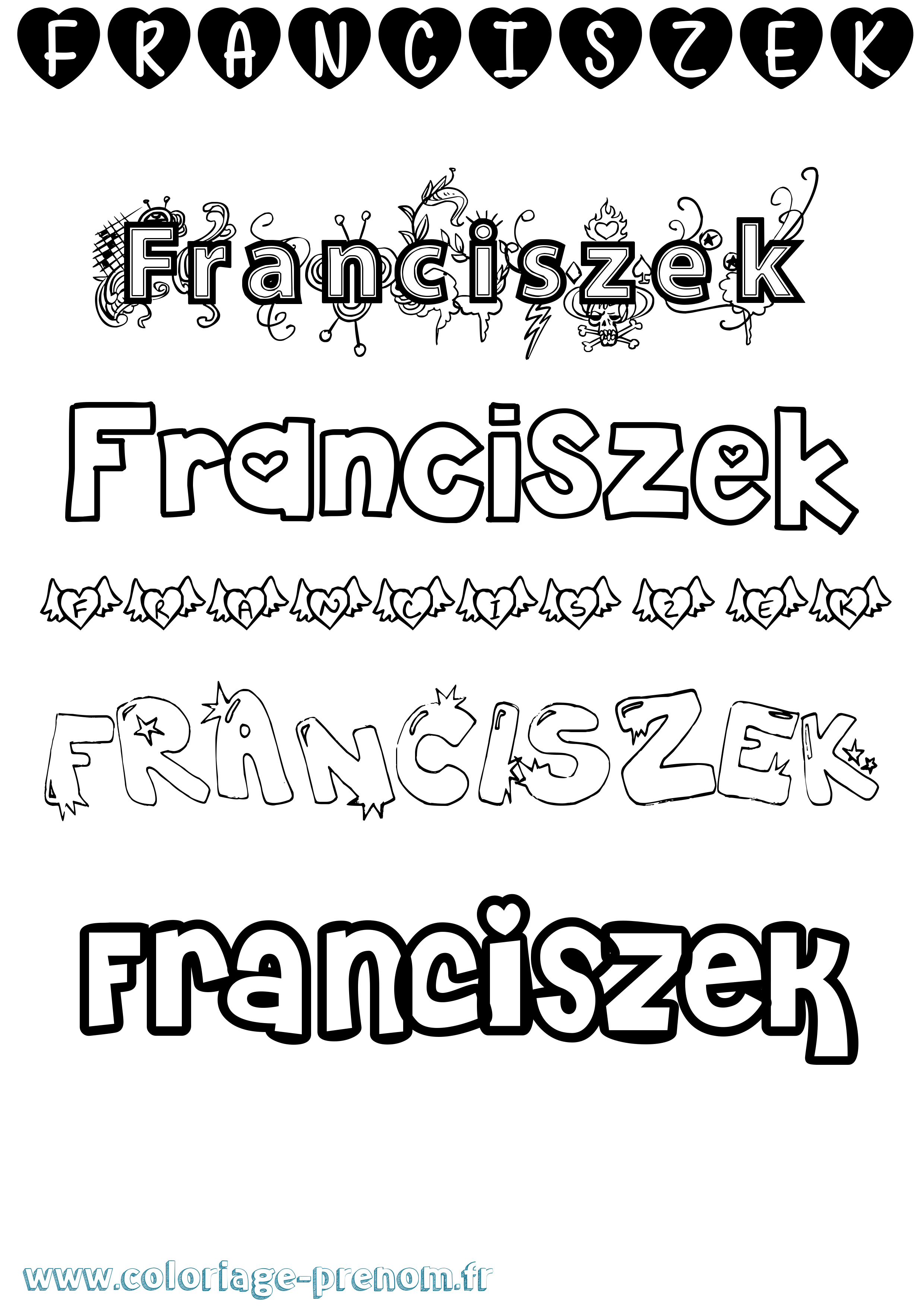 Coloriage Franciszek Girly Coloriage prénom Franciszek Girly