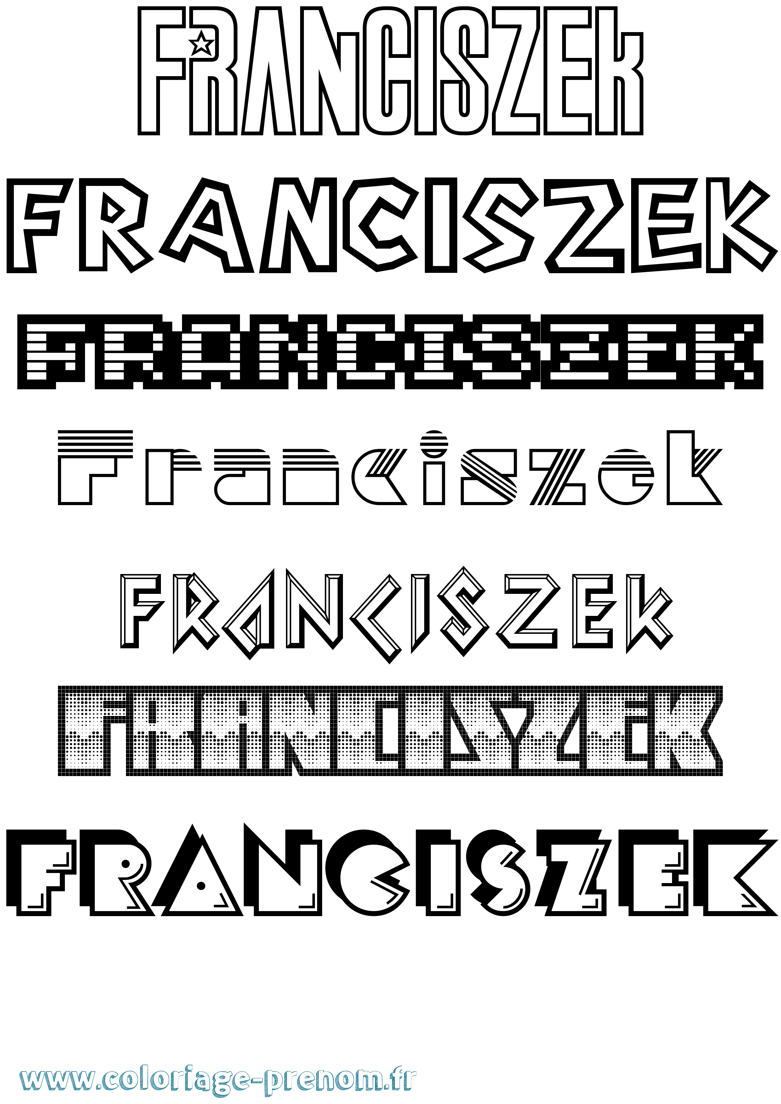 Coloriage Franciszek Jeux Vidéos Coloriage prénom Franciszek Jeux Vidéos