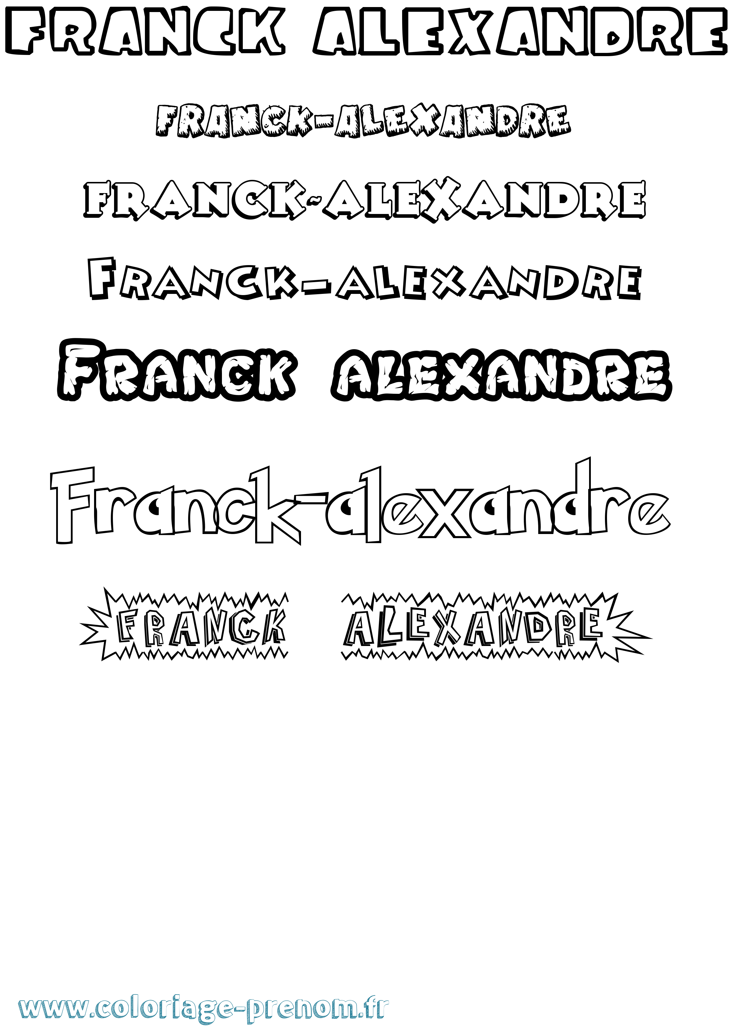 Coloriage Franck-Alexandre Dessin Animé Coloriage prénom Franck-Alexandre Dessin Animé