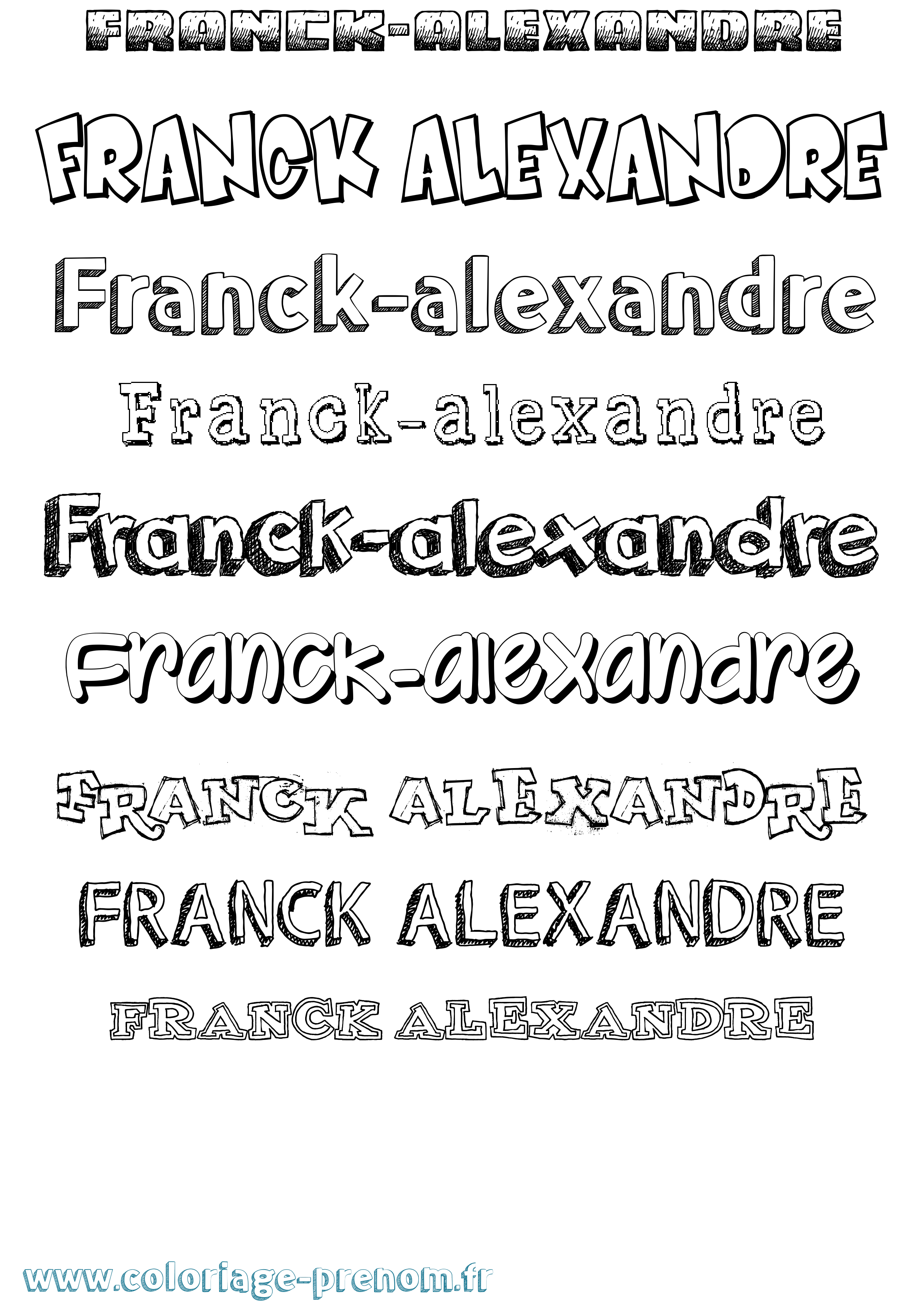 Coloriage Franck-Alexandre Dessiné Coloriage prénom Franck-Alexandre Dessiné