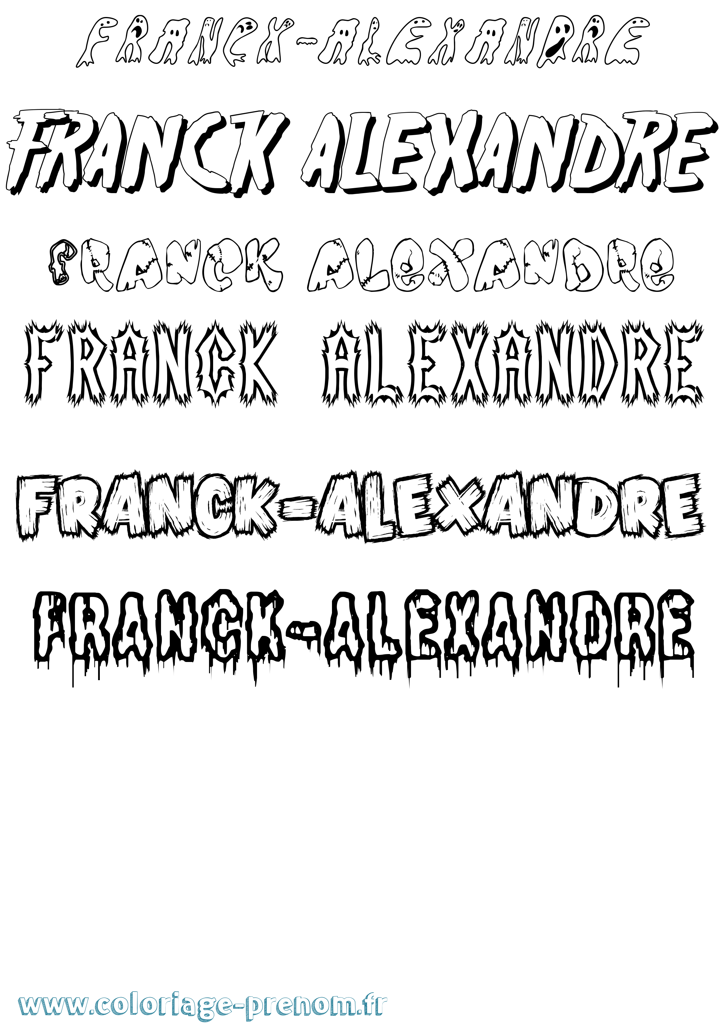 Coloriage Franck-Alexandre Frisson Coloriage prénom Franck-Alexandre Frisson
