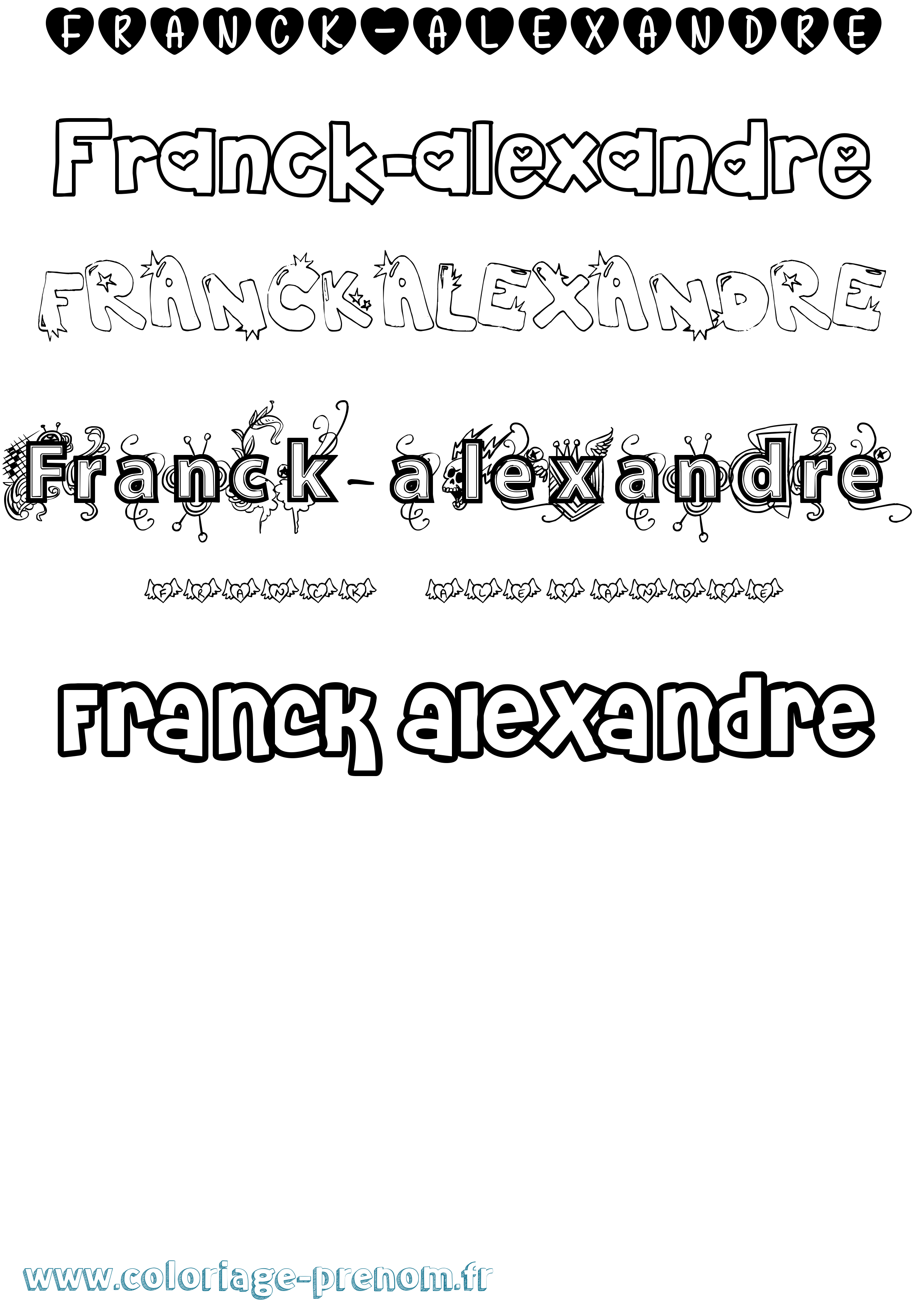 Coloriage Franck-Alexandre Girly Coloriage prénom Franck-Alexandre Girly