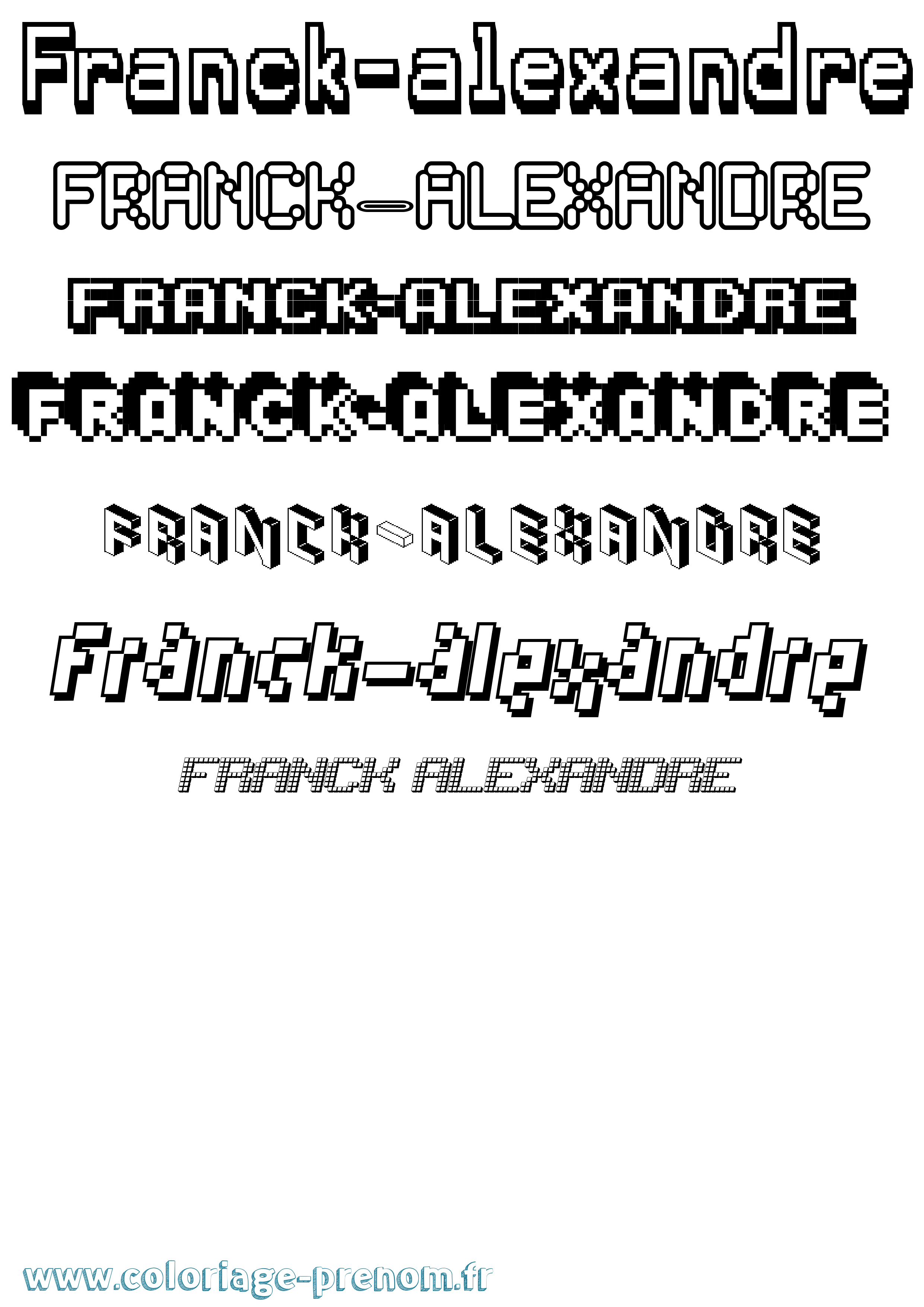 Coloriage Franck-Alexandre Pixel Coloriage prénom Franck-Alexandre Pixel