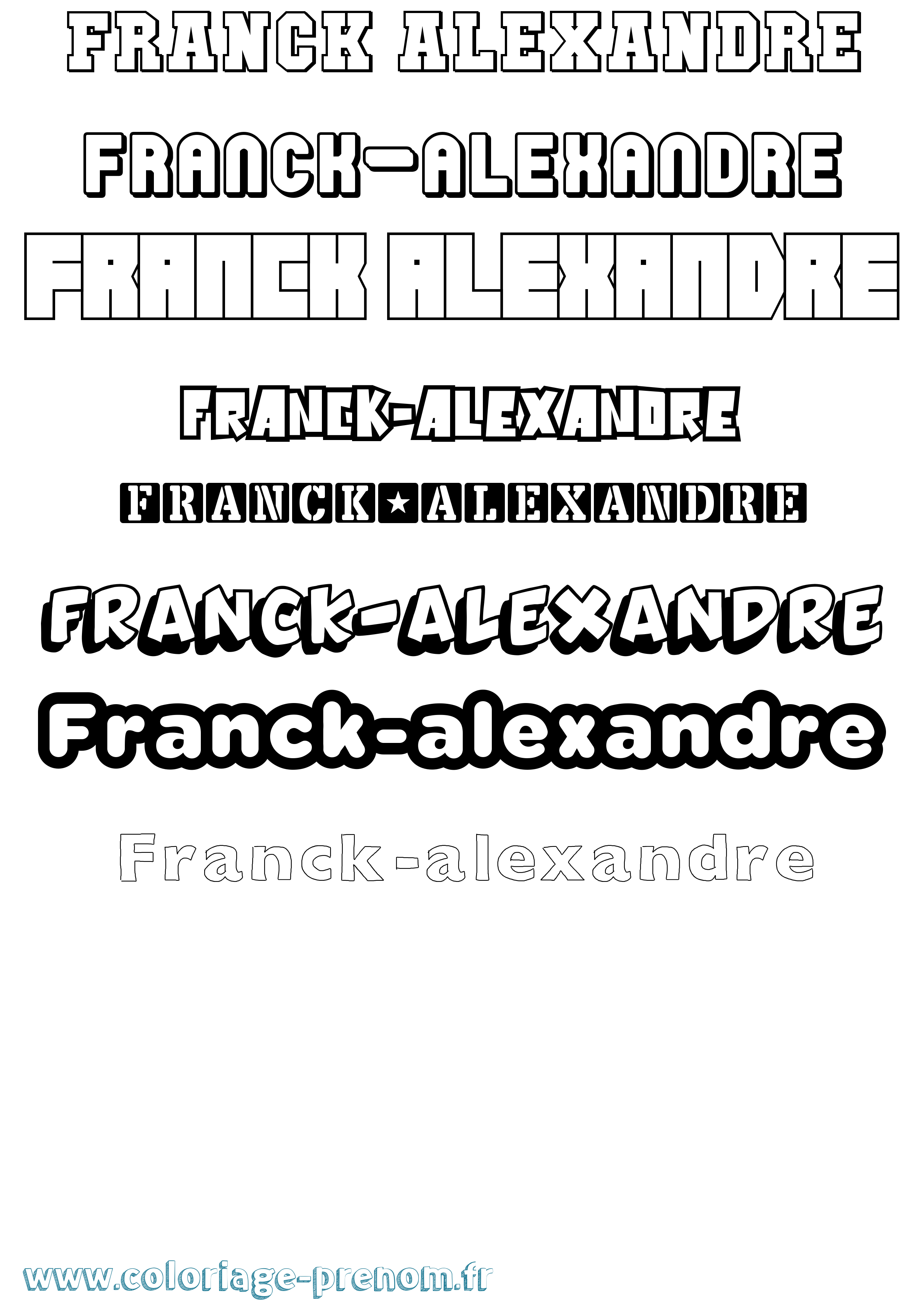 Coloriage Franck-Alexandre Simple Coloriage prénom Franck-Alexandre Simple