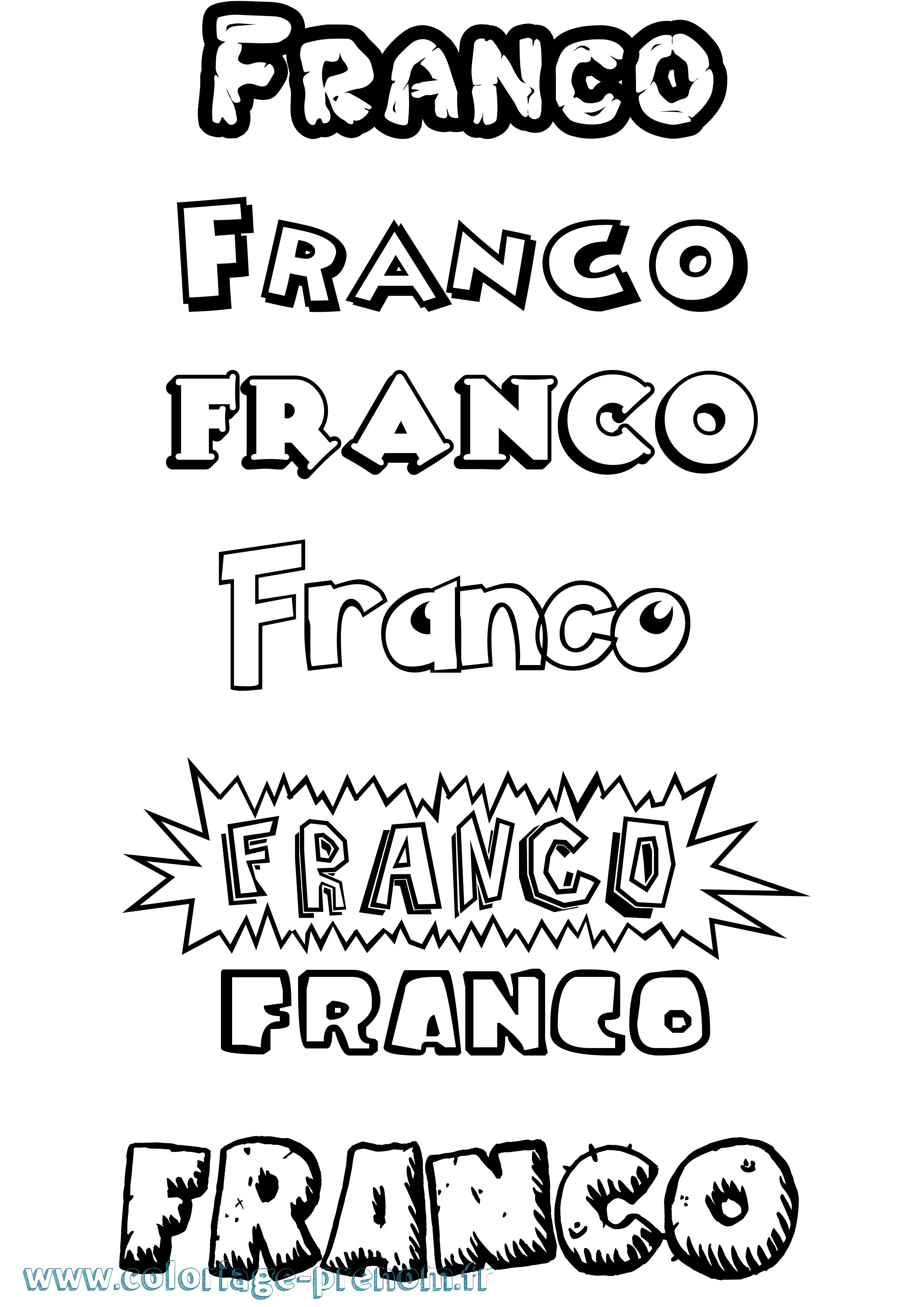 Coloriage Franco Dessin Animé Coloriage prénom Franco Dessin Animé