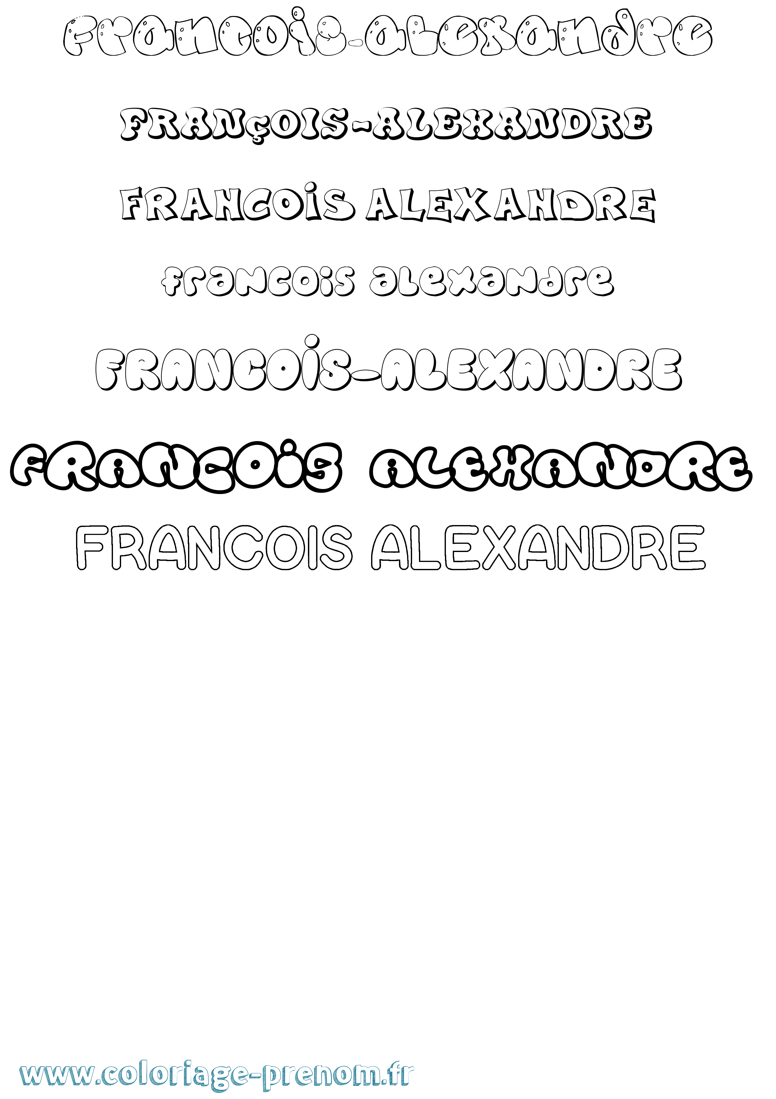Coloriage François-Alexandre Bubble Coloriage prénom François-Alexandre Bubble