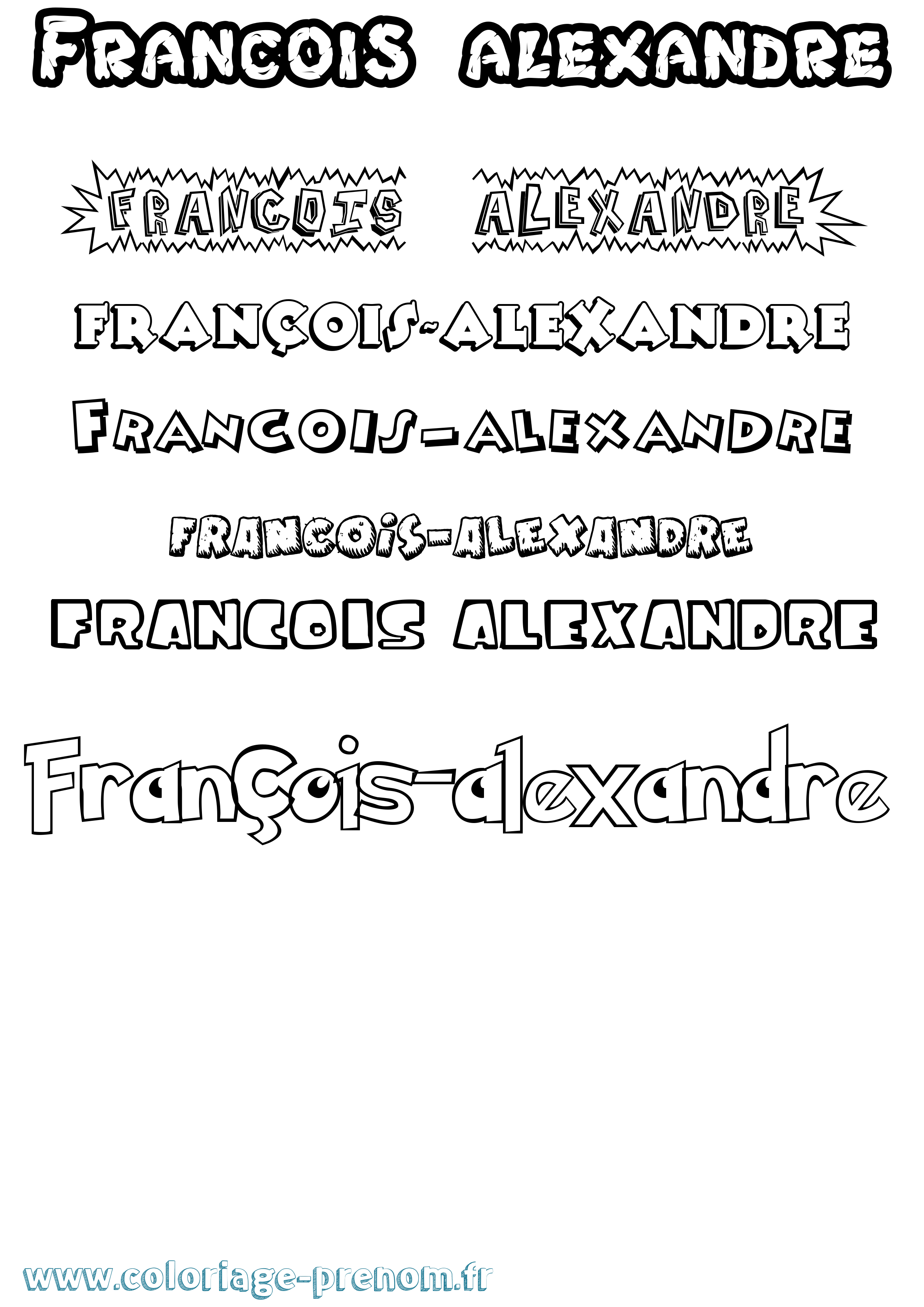 Coloriage François-Alexandre Dessin Animé Coloriage prénom François-Alexandre Dessin Animé