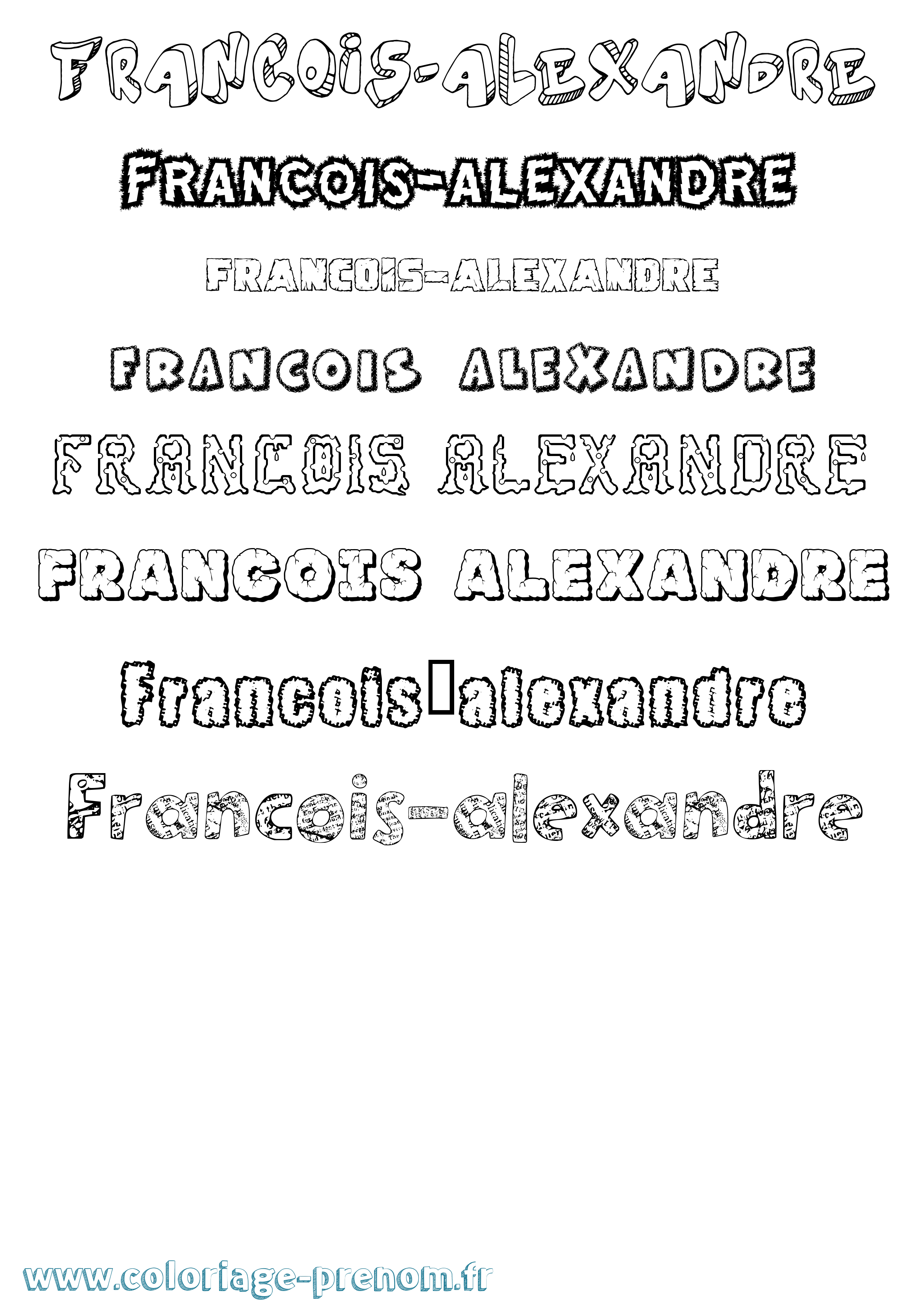 Coloriage François-Alexandre Destructuré Coloriage prénom François-Alexandre Destructuré