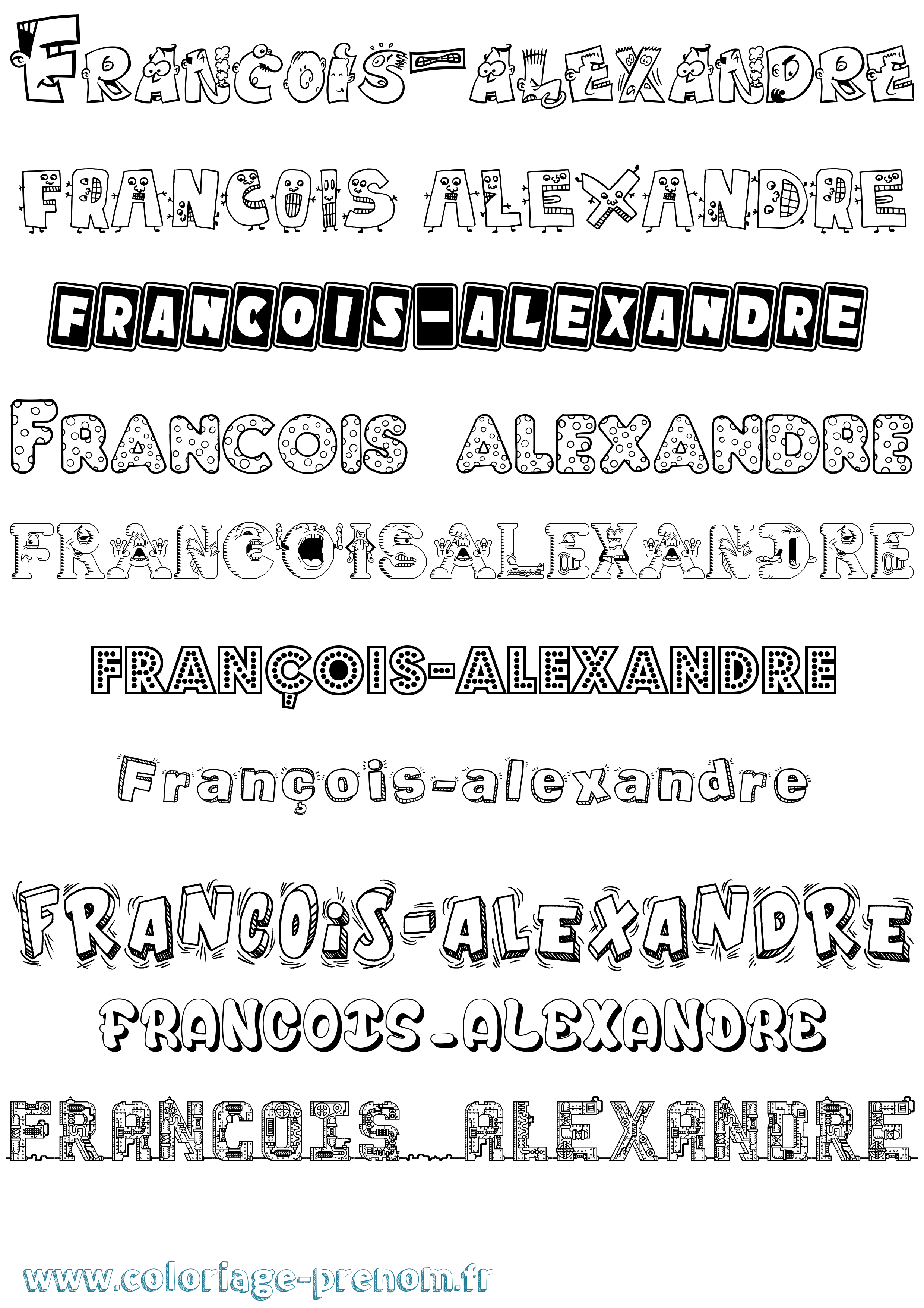 Coloriage François-Alexandre Fun Coloriage prénom François-Alexandre Fun
