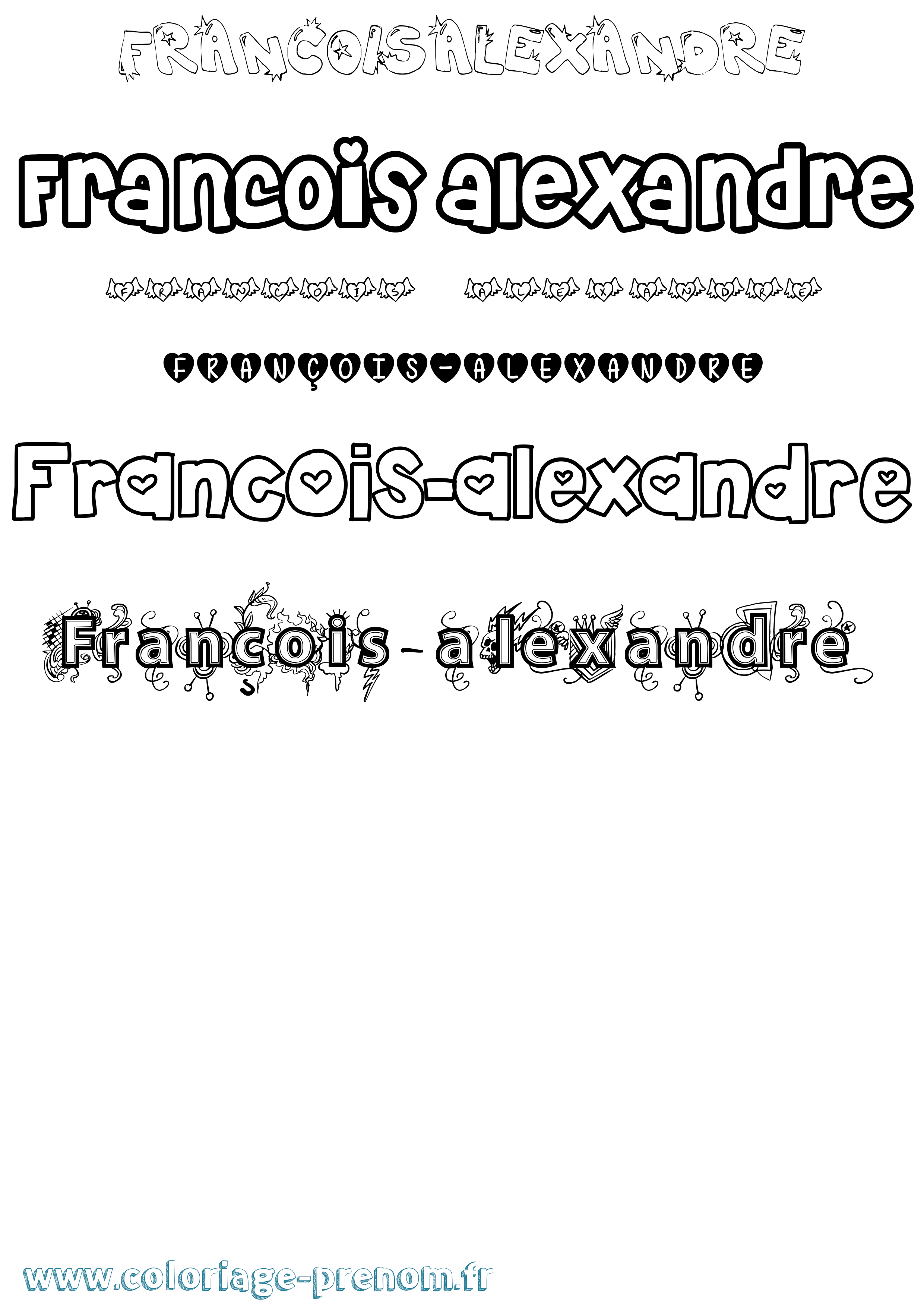 Coloriage François-Alexandre Girly Coloriage prénom François-Alexandre Girly
