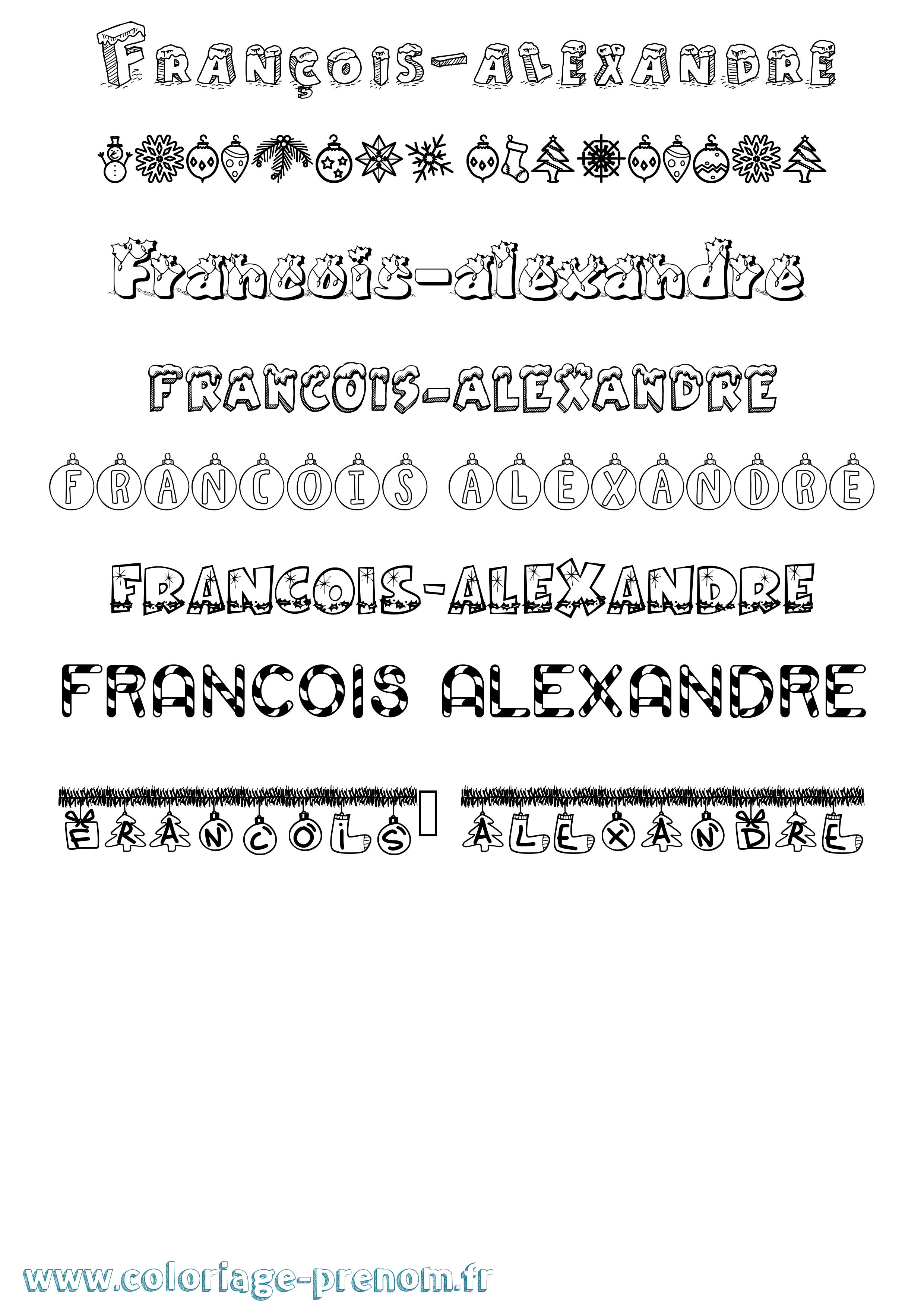 Coloriage François-Alexandre Noël Coloriage prénom François-Alexandre Noël