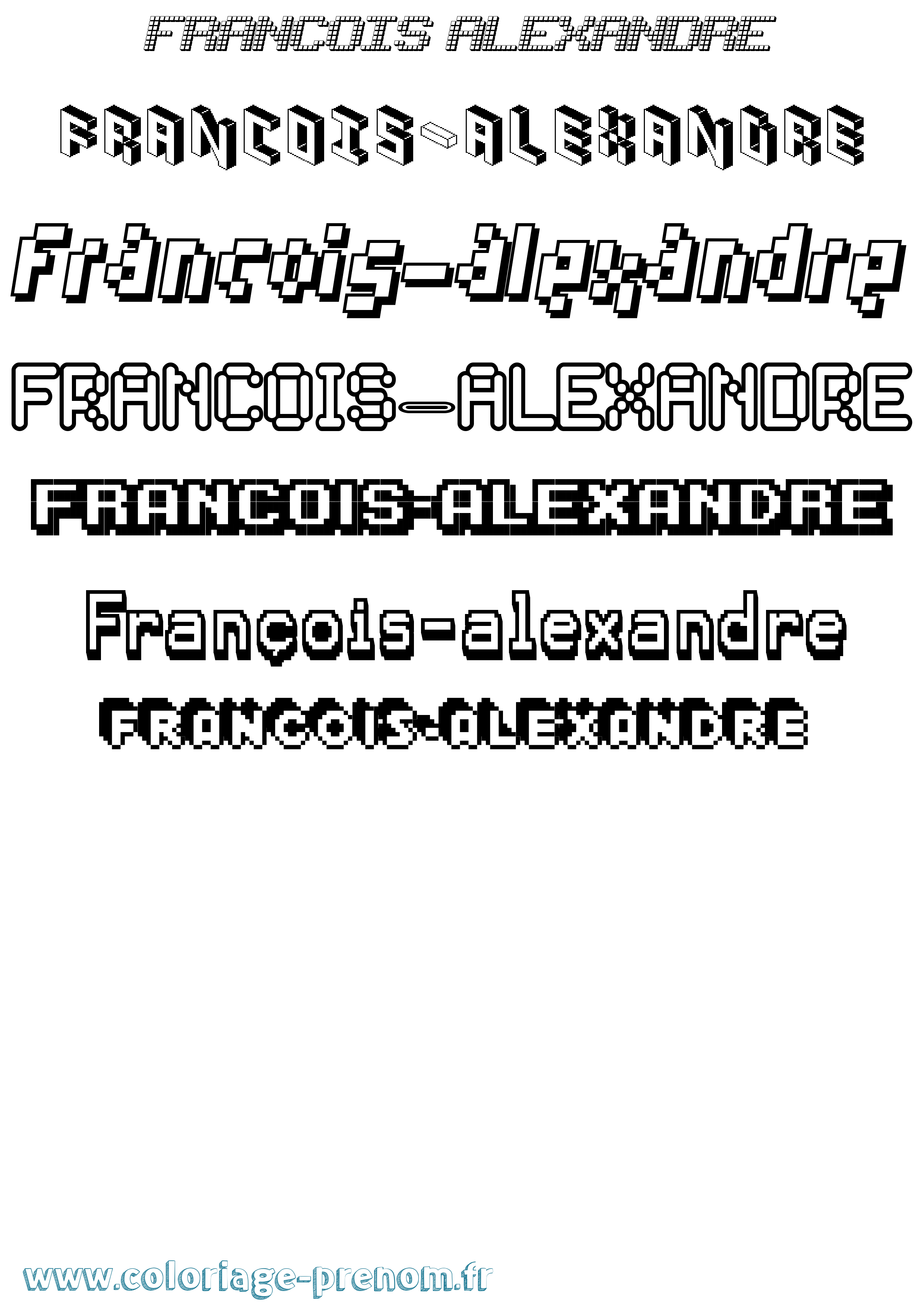 Coloriage François-Alexandre Pixel Coloriage prénom François-Alexandre Pixel