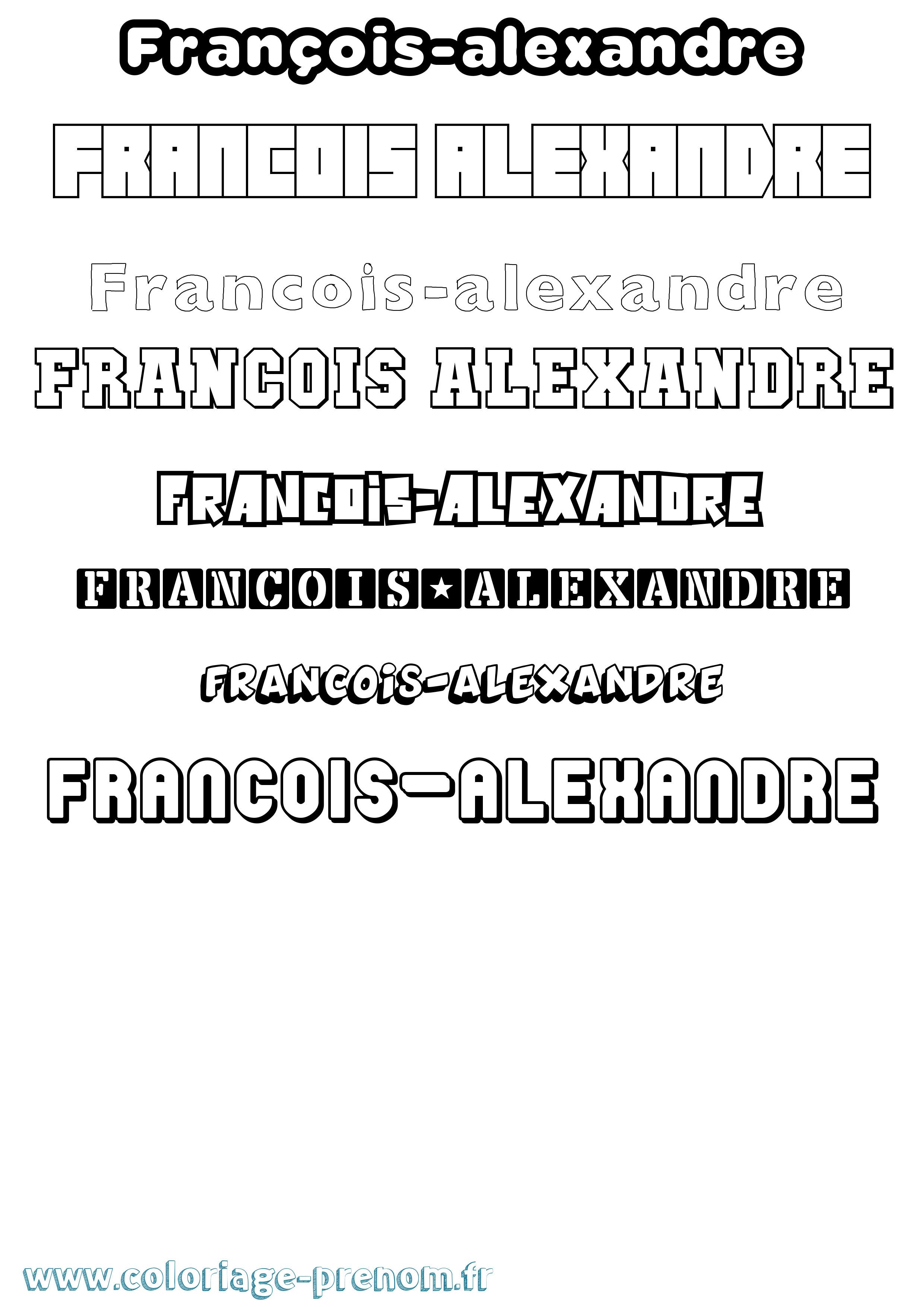 Coloriage François-Alexandre Simple Coloriage prénom François-Alexandre Simple