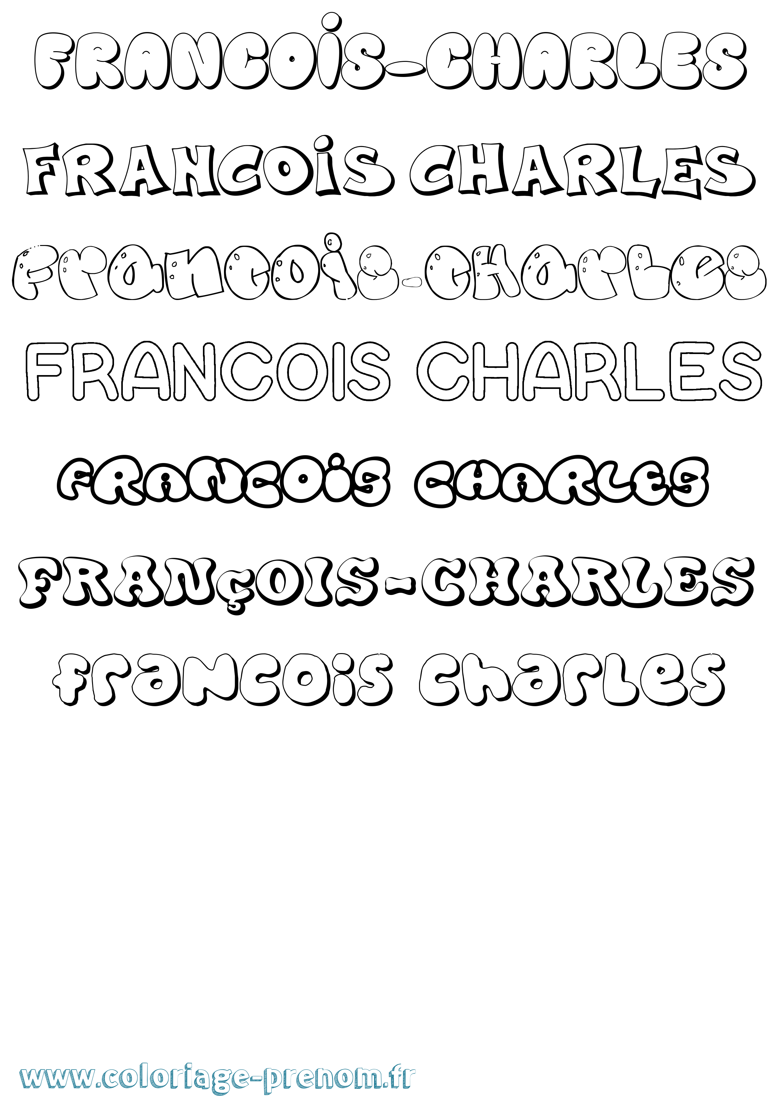 Coloriage François-Charles Bubble Coloriage prénom François-Charles Bubble