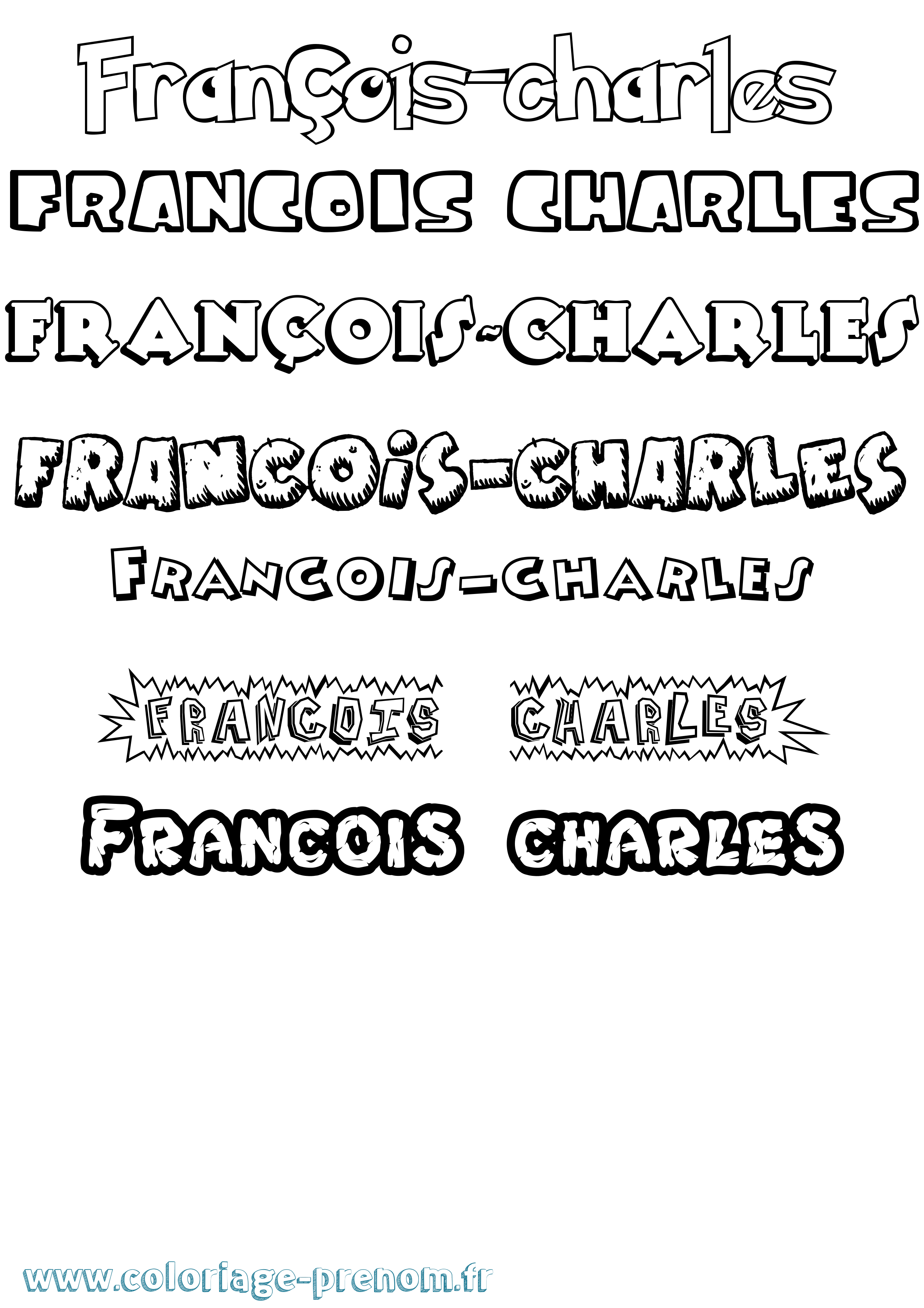 Coloriage François-Charles Dessin Animé Coloriage prénom François-Charles Dessin Animé
