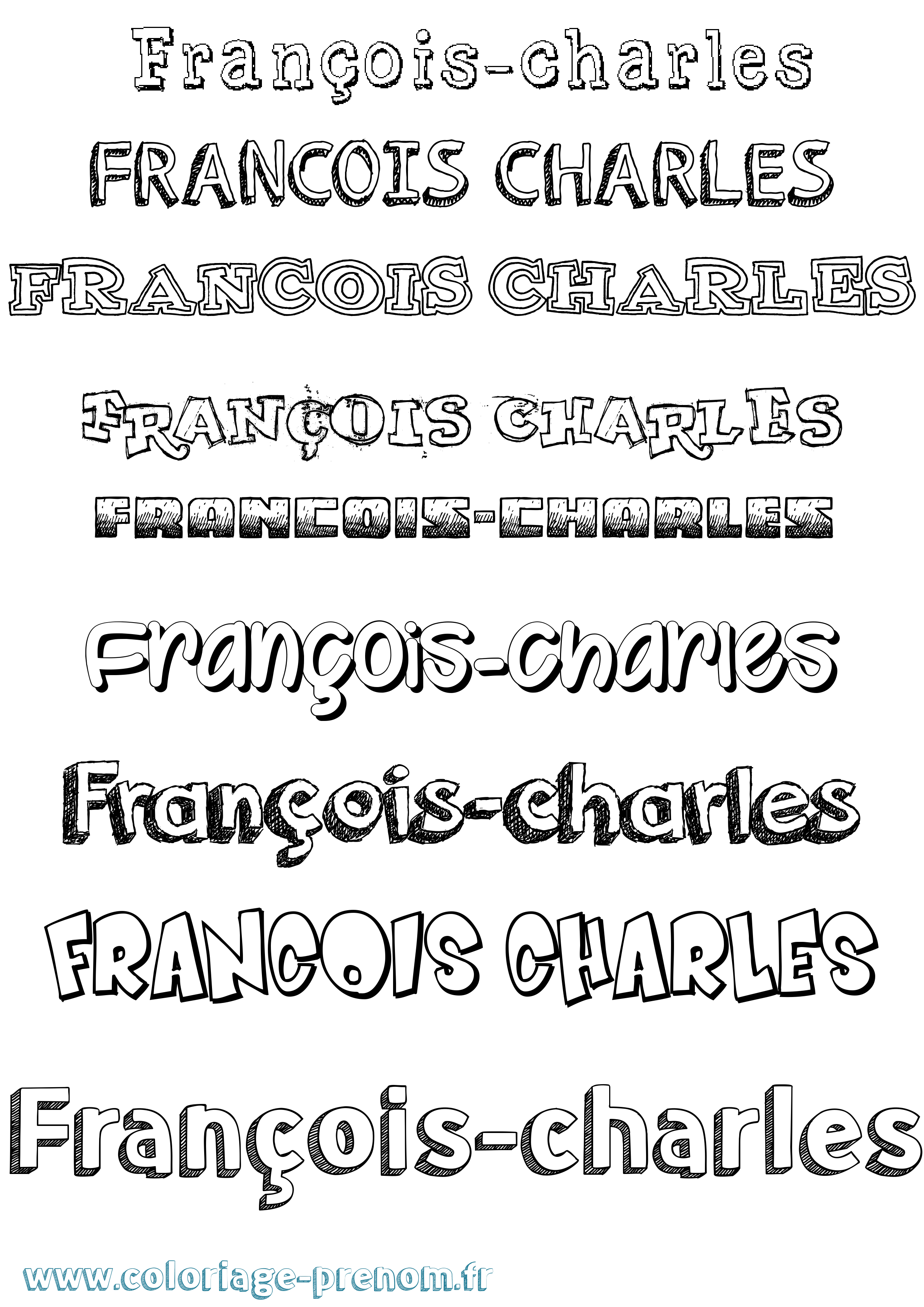Coloriage François-Charles Dessiné Coloriage prénom François-Charles Dessiné