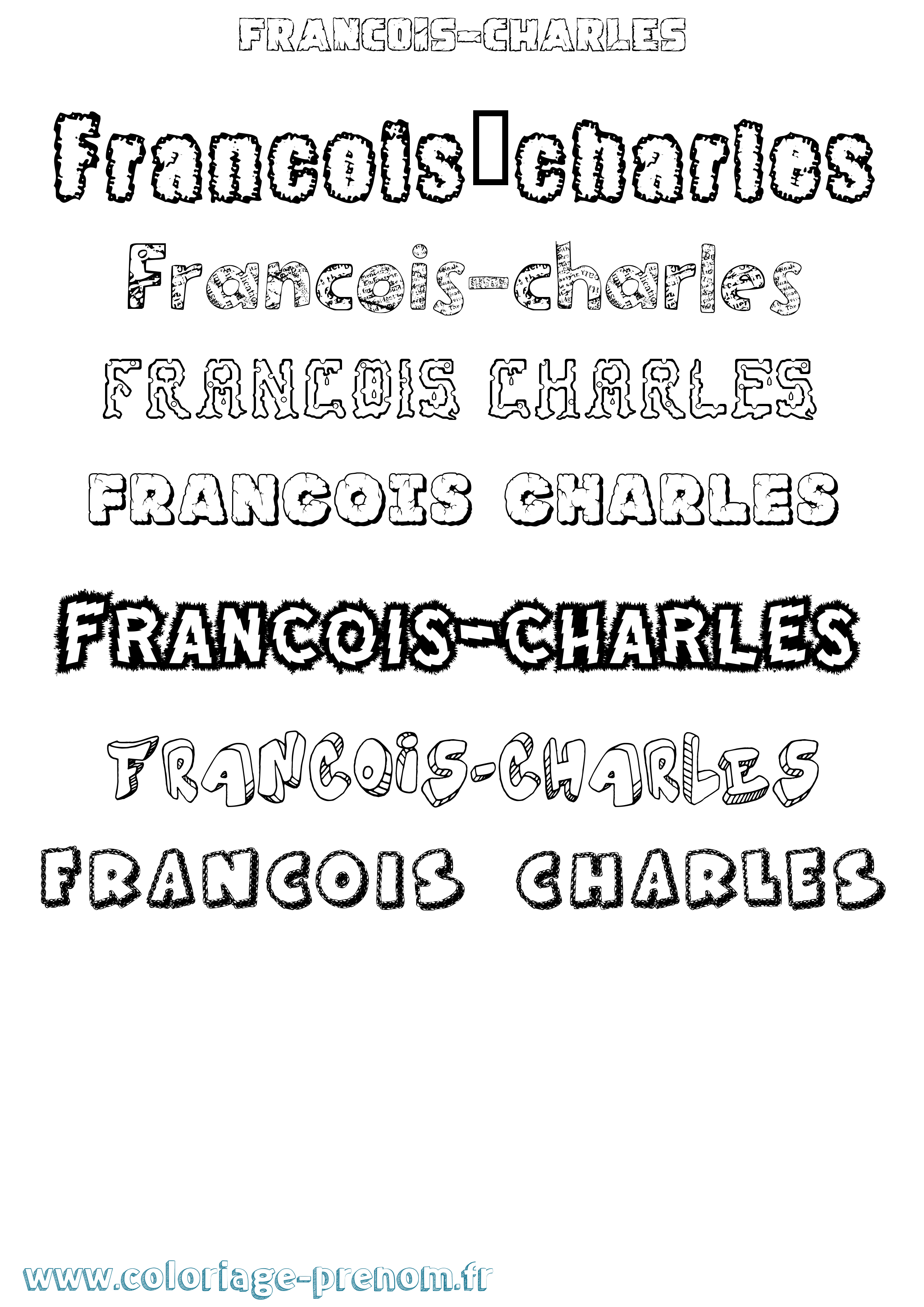 Coloriage François-Charles Destructuré Coloriage prénom François-Charles Destructuré