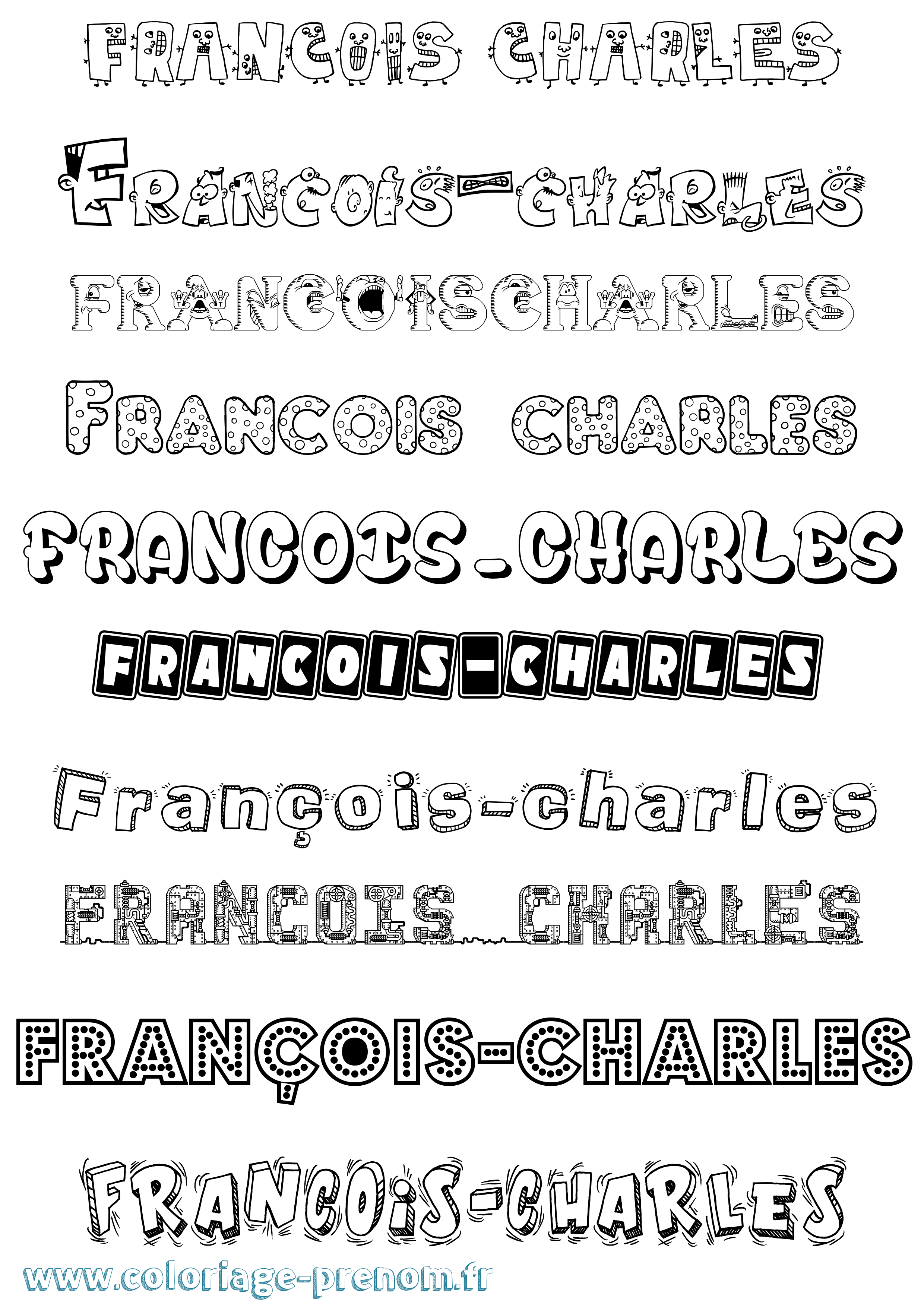 Coloriage François-Charles Fun Coloriage prénom François-Charles Fun