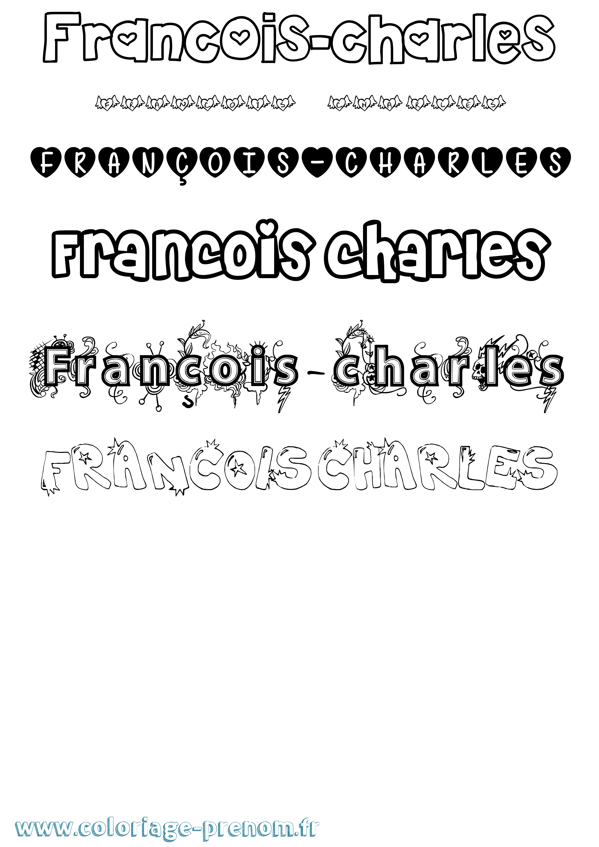 Coloriage François-Charles Girly Coloriage prénom François-Charles Girly