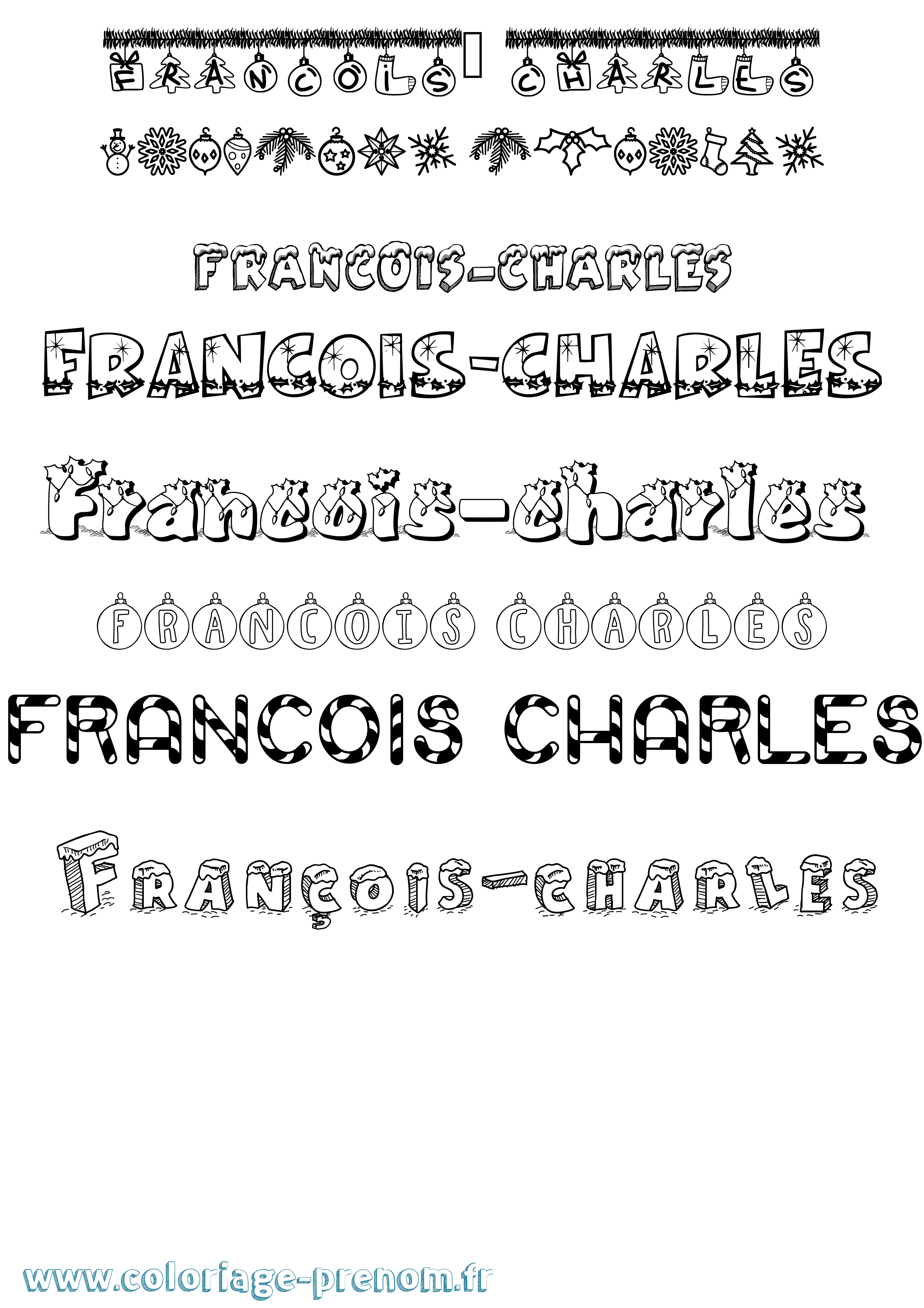 Coloriage François-Charles Noël Coloriage prénom François-Charles Noël