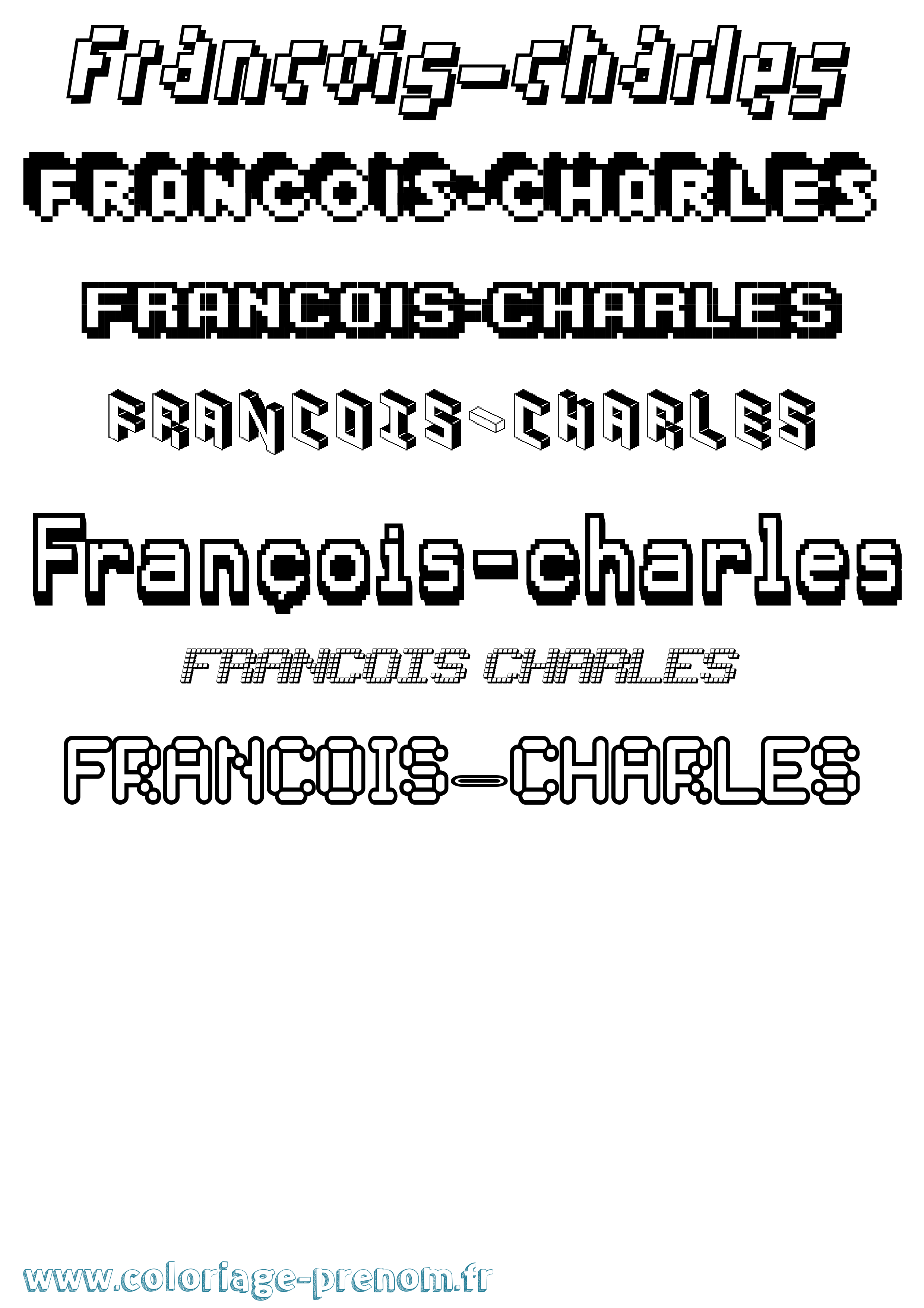 Coloriage François-Charles Pixel Coloriage prénom François-Charles Pixel