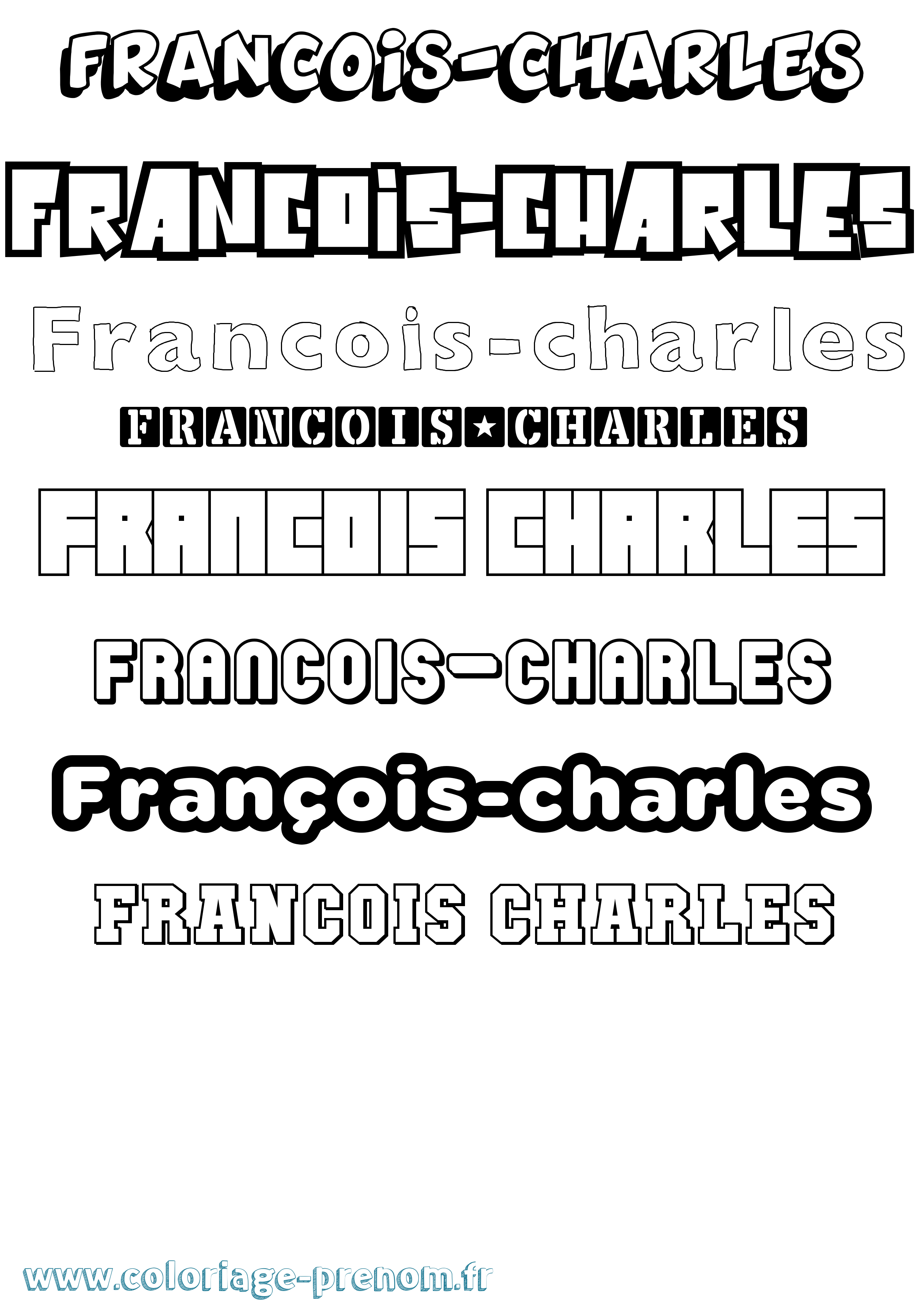 Coloriage François-Charles Simple Coloriage prénom François-Charles Simple