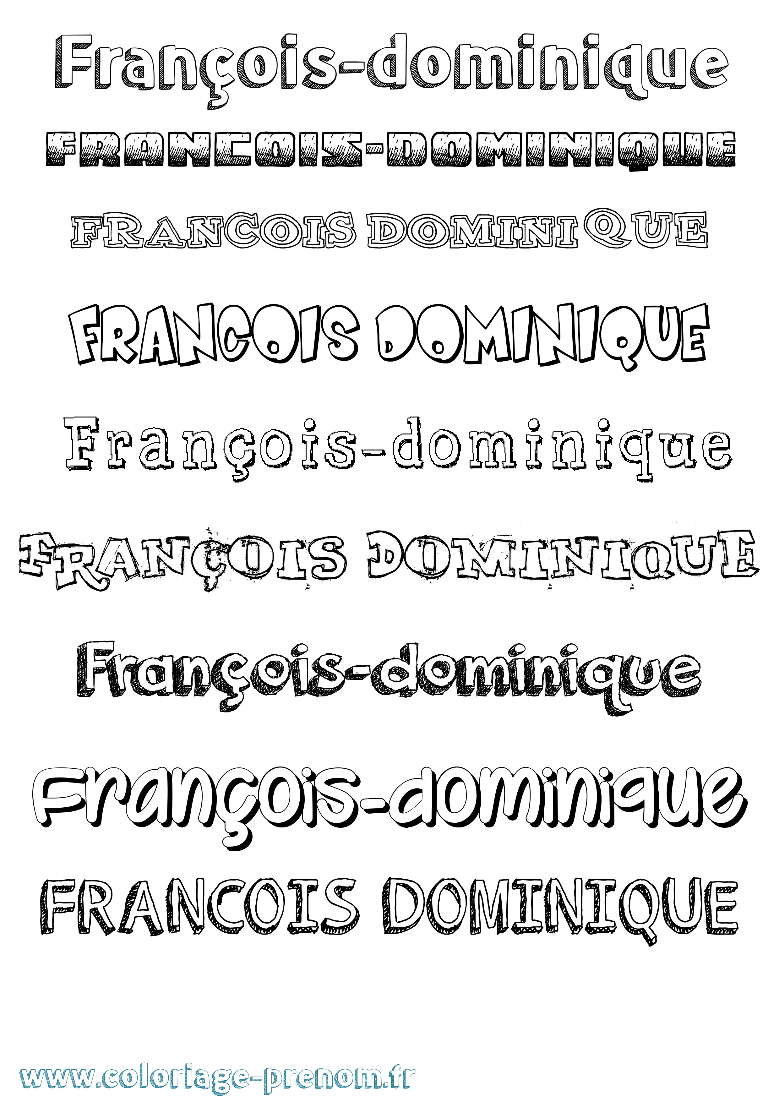 Coloriage François-Dominique Dessiné Coloriage prénom François-Dominique Dessiné