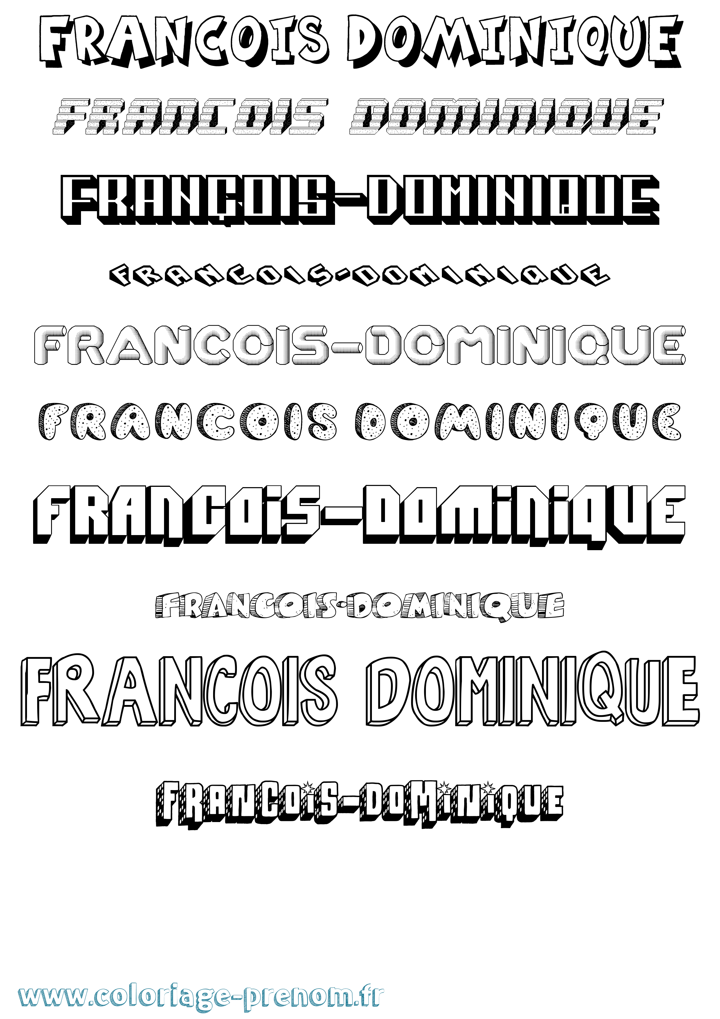 Coloriage François-Dominique Effet 3D Coloriage prénom François-Dominique Effet 3D