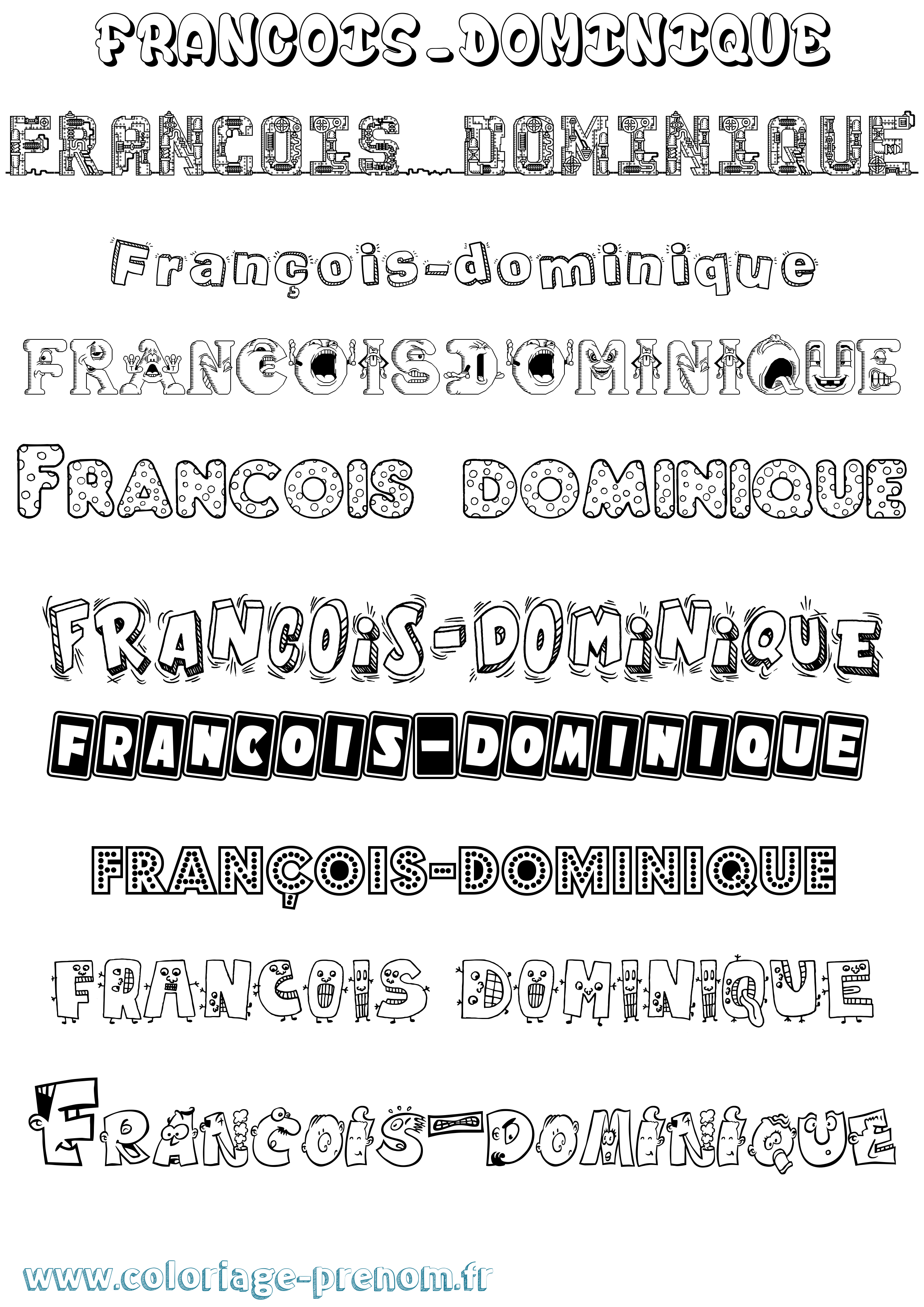 Coloriage François-Dominique Fun Coloriage prénom François-Dominique Fun