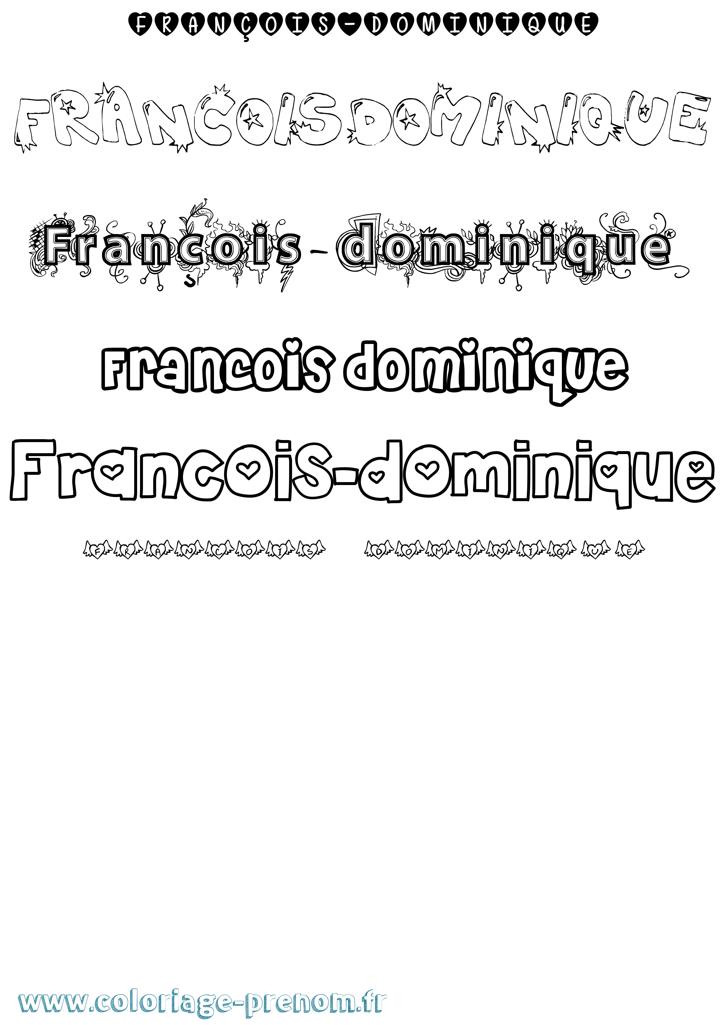 Coloriage François-Dominique Girly Coloriage prénom François-Dominique Girly