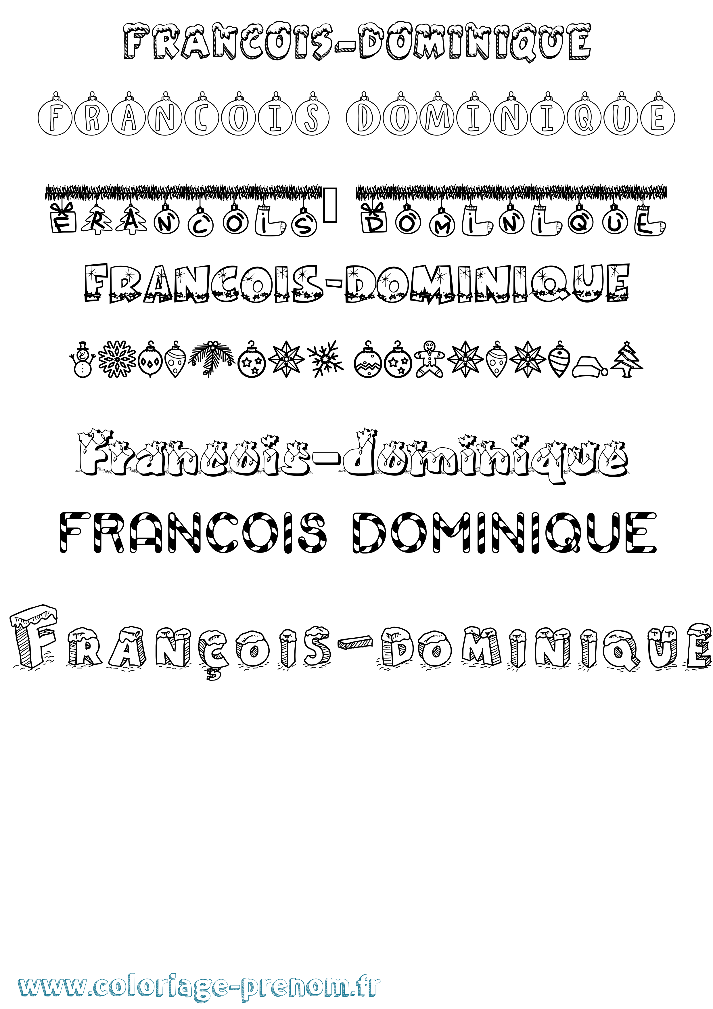 Coloriage François-Dominique Noël Coloriage prénom François-Dominique Noël