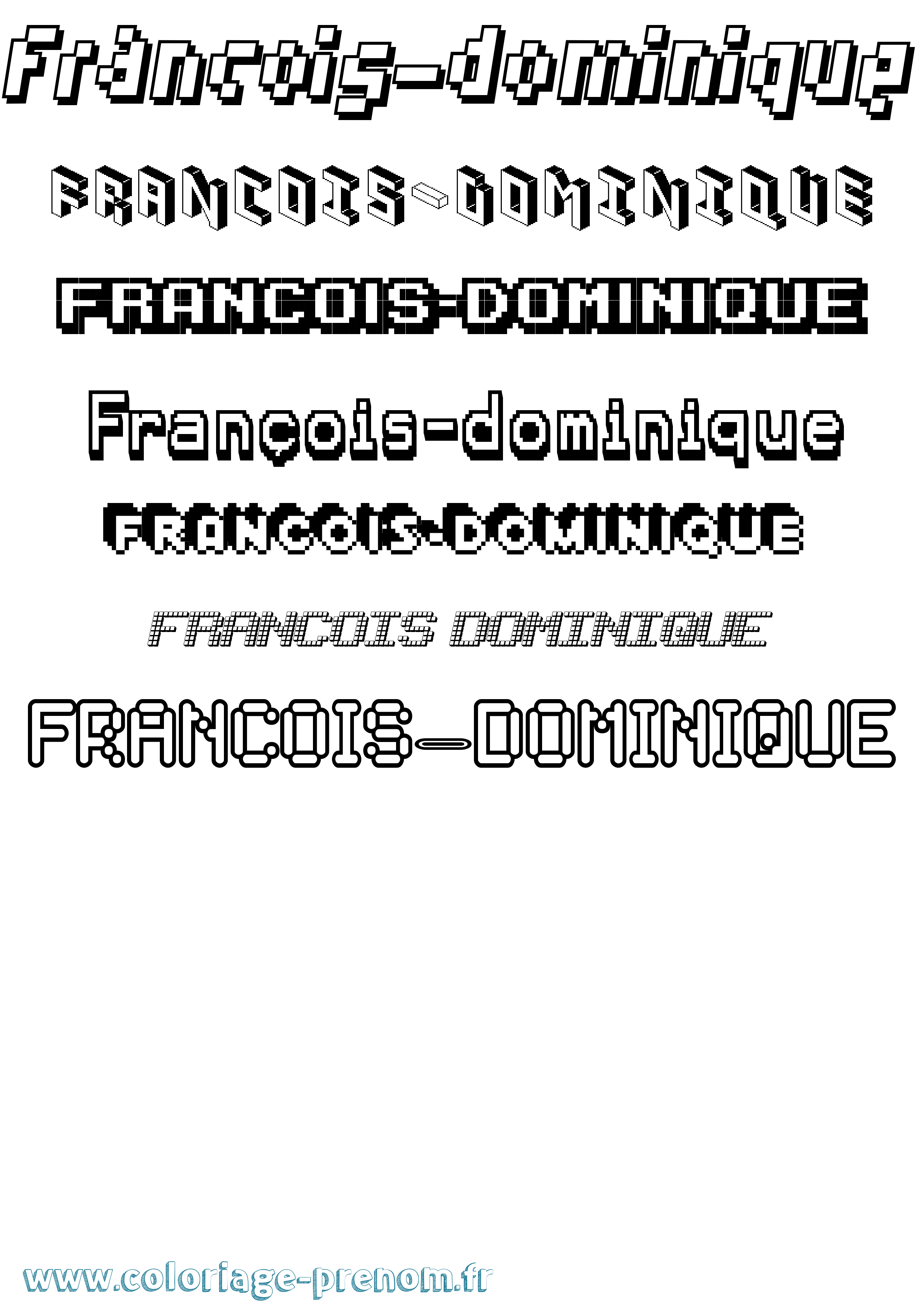 Coloriage François-Dominique Pixel Coloriage prénom François-Dominique Pixel
