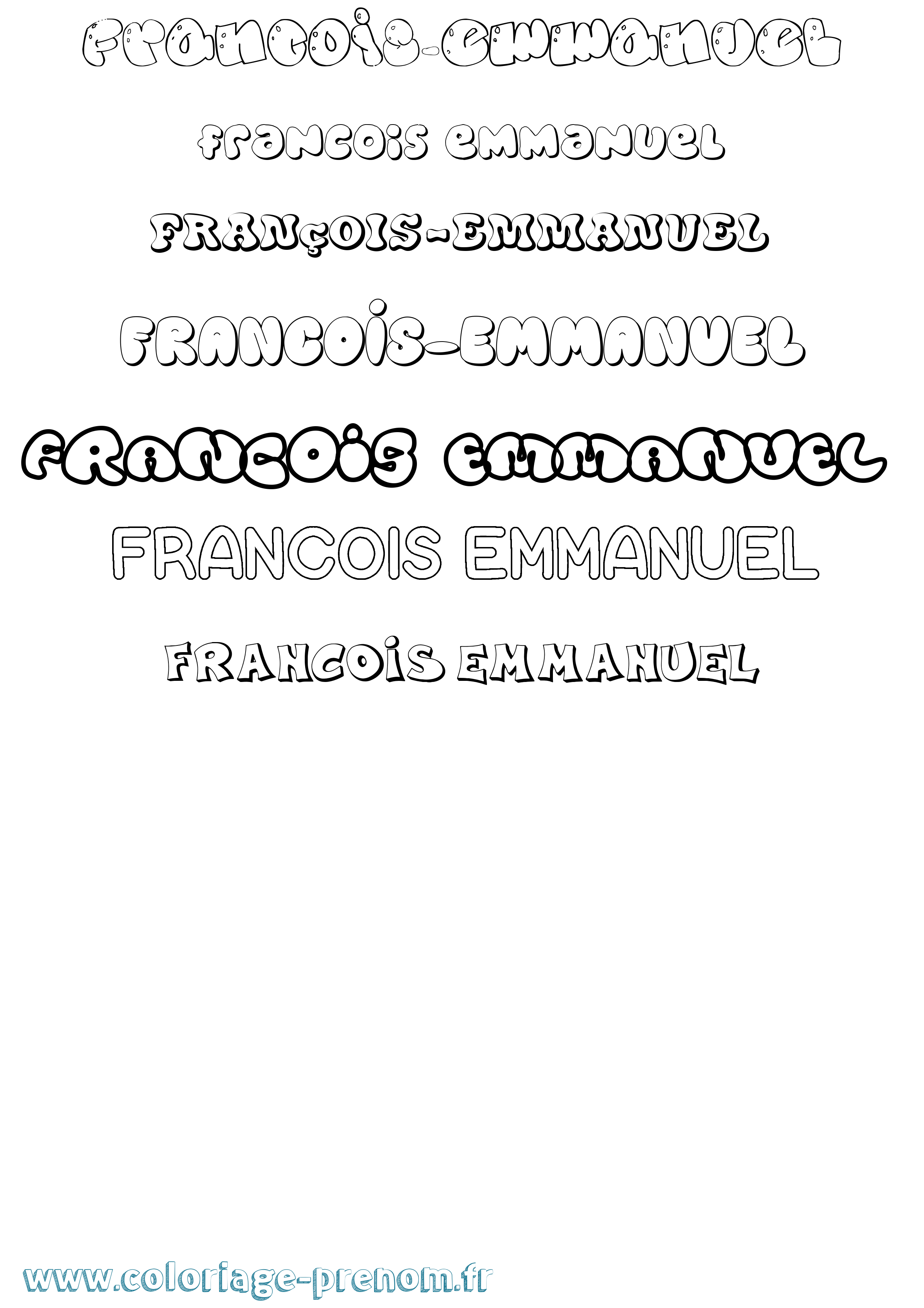 Coloriage François-Emmanuel Bubble Coloriage prénom François-Emmanuel Bubble