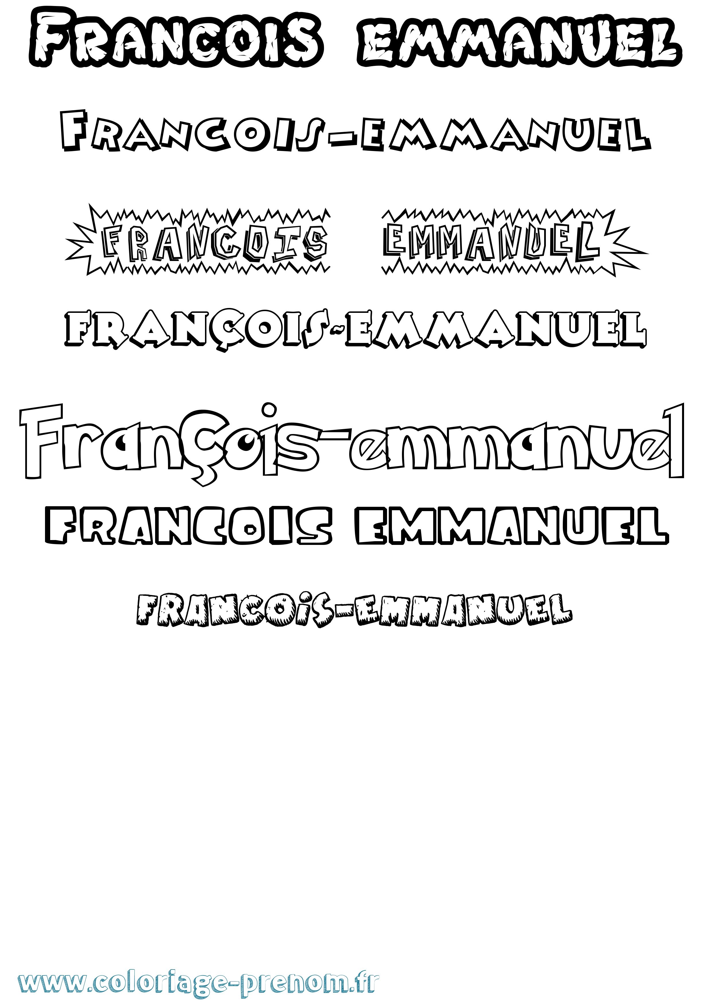 Coloriage François-Emmanuel Dessin Animé Coloriage prénom François-Emmanuel Dessin Animé