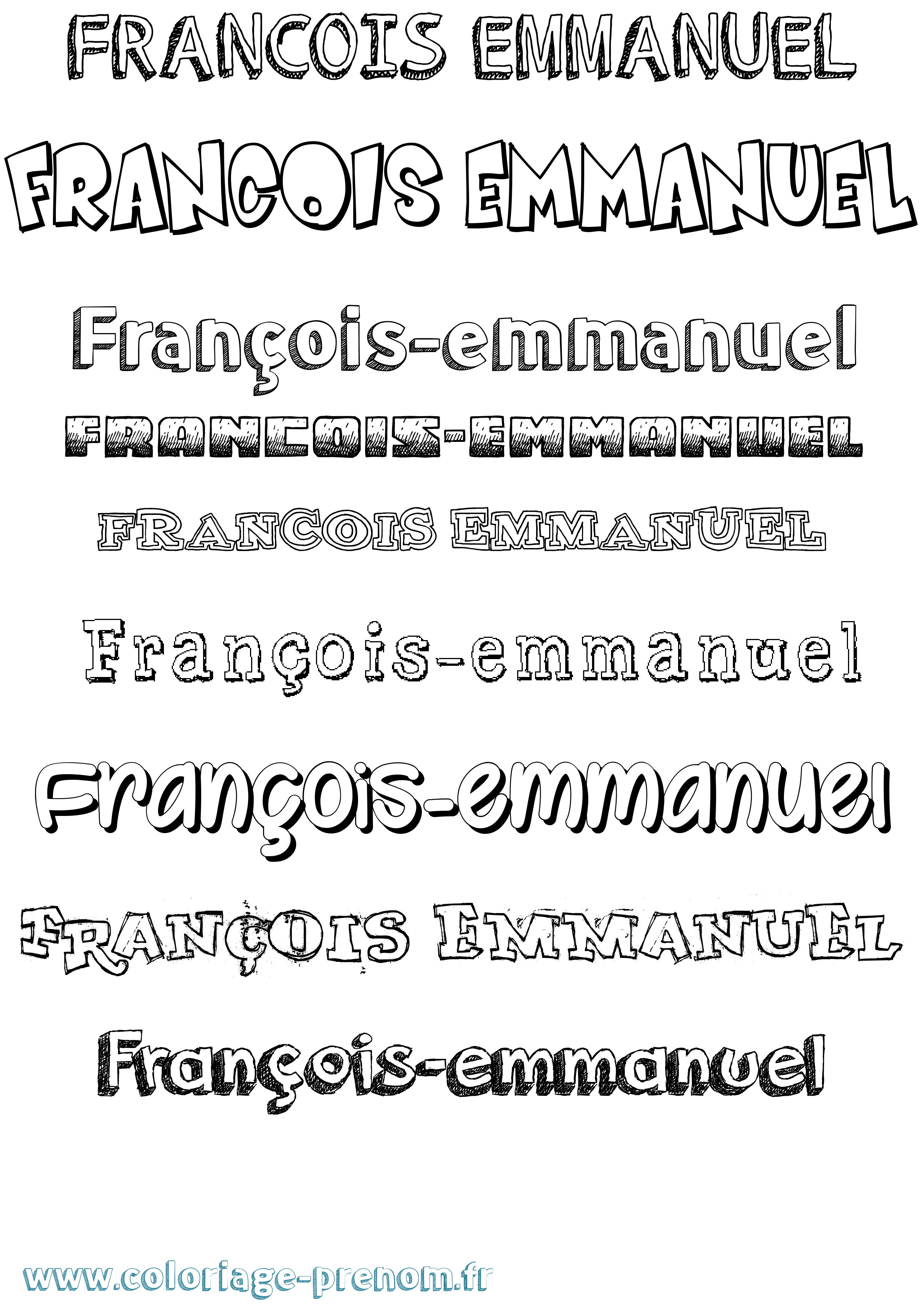 Coloriage François-Emmanuel Dessiné Coloriage prénom François-Emmanuel Dessiné