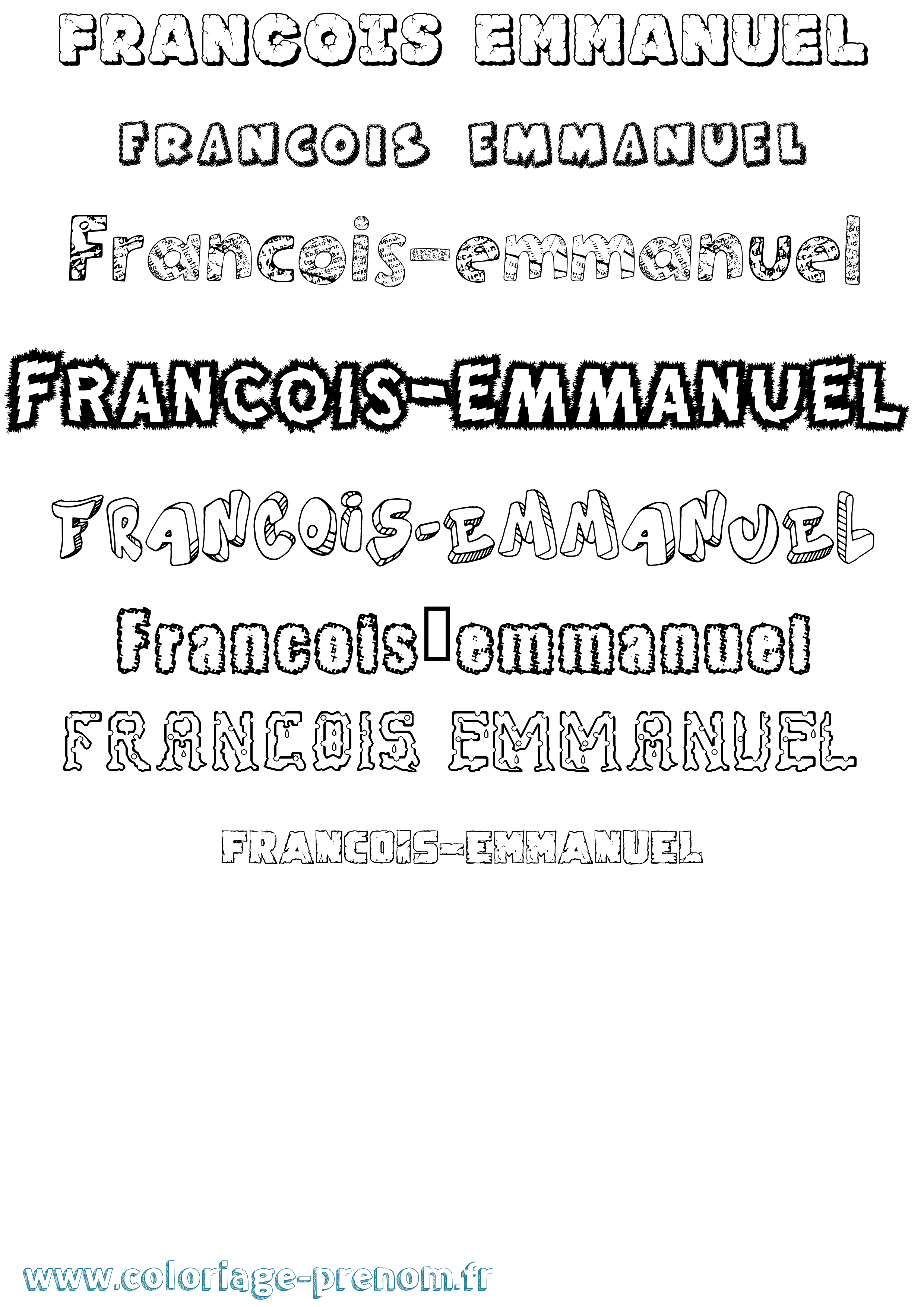 Coloriage François-Emmanuel Destructuré Coloriage prénom François-Emmanuel Destructuré