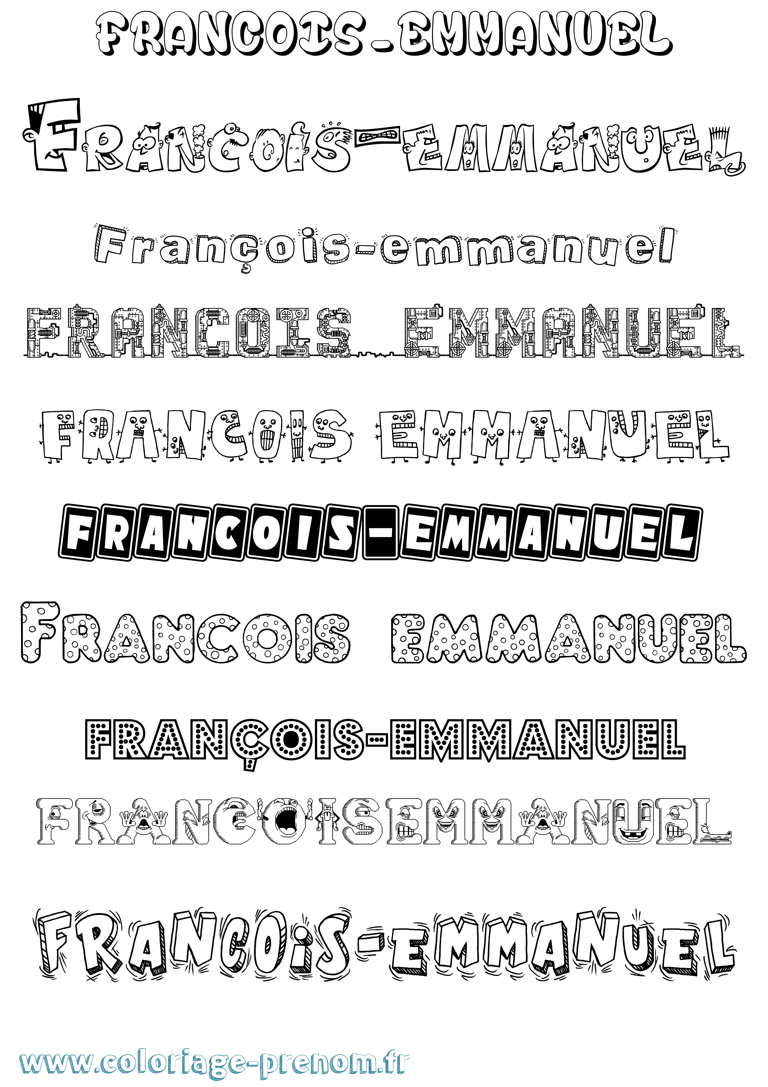 Coloriage François-Emmanuel Fun Coloriage prénom François-Emmanuel Fun