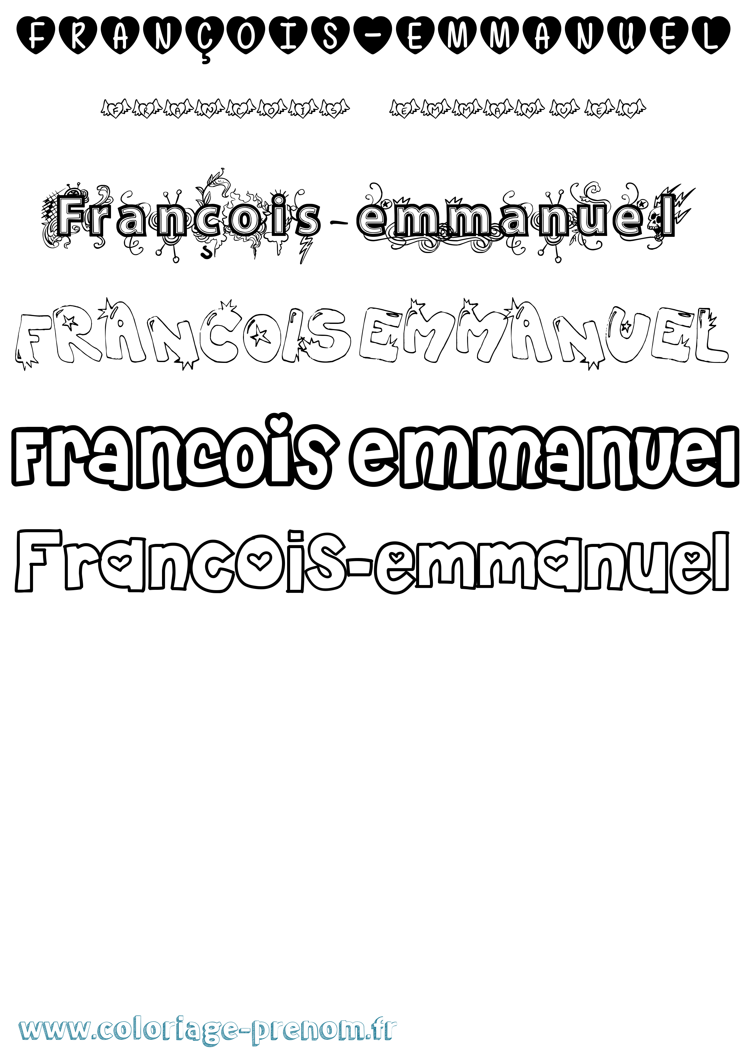 Coloriage François-Emmanuel Girly Coloriage prénom François-Emmanuel Girly