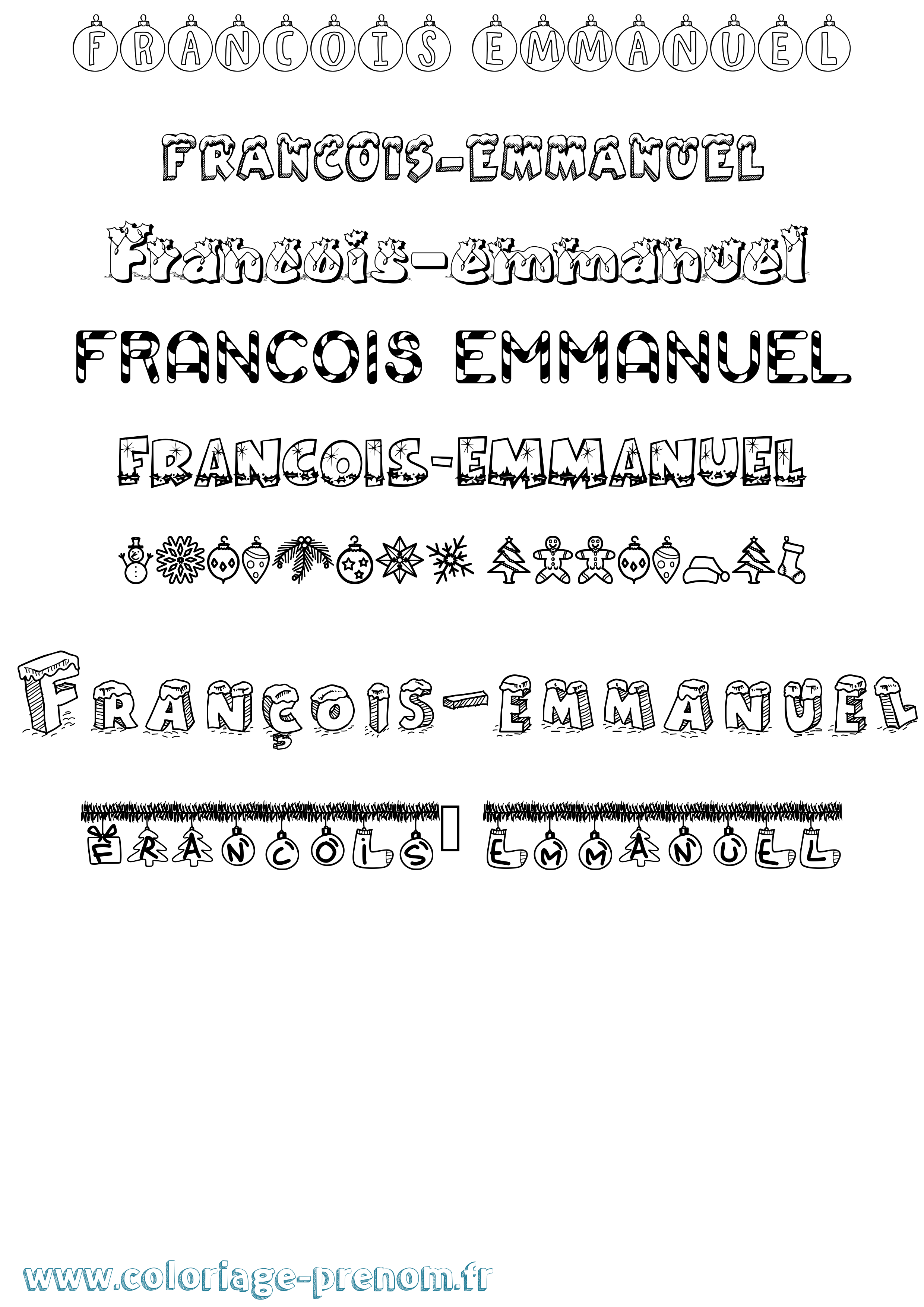 Coloriage François-Emmanuel Noël Coloriage prénom François-Emmanuel Noël