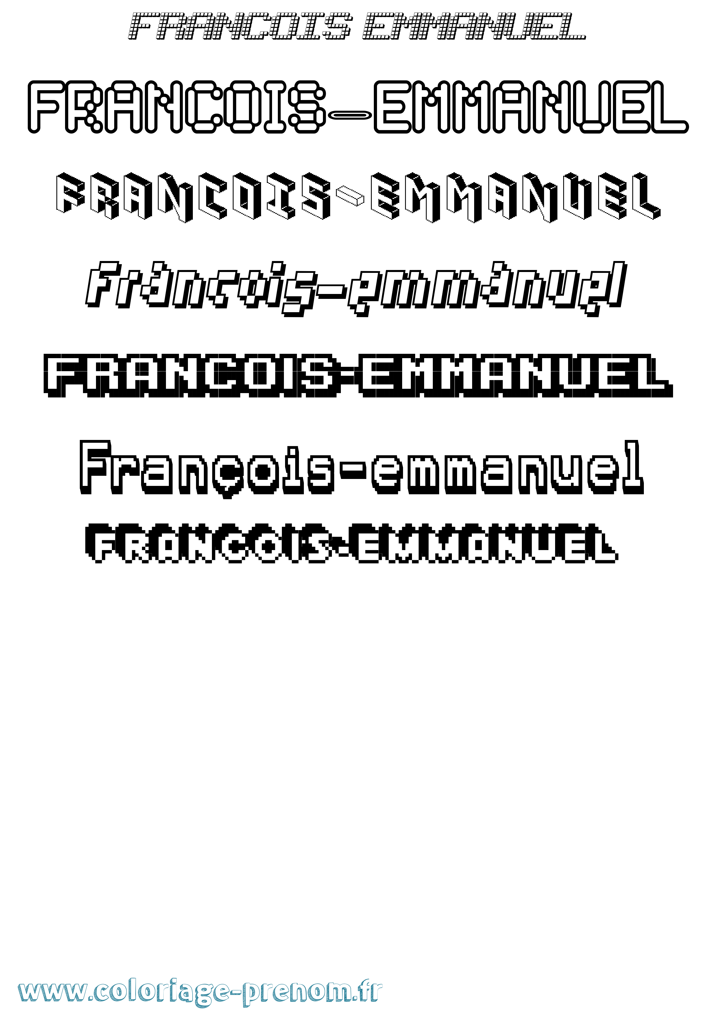 Coloriage François-Emmanuel Pixel Coloriage prénom François-Emmanuel Pixel