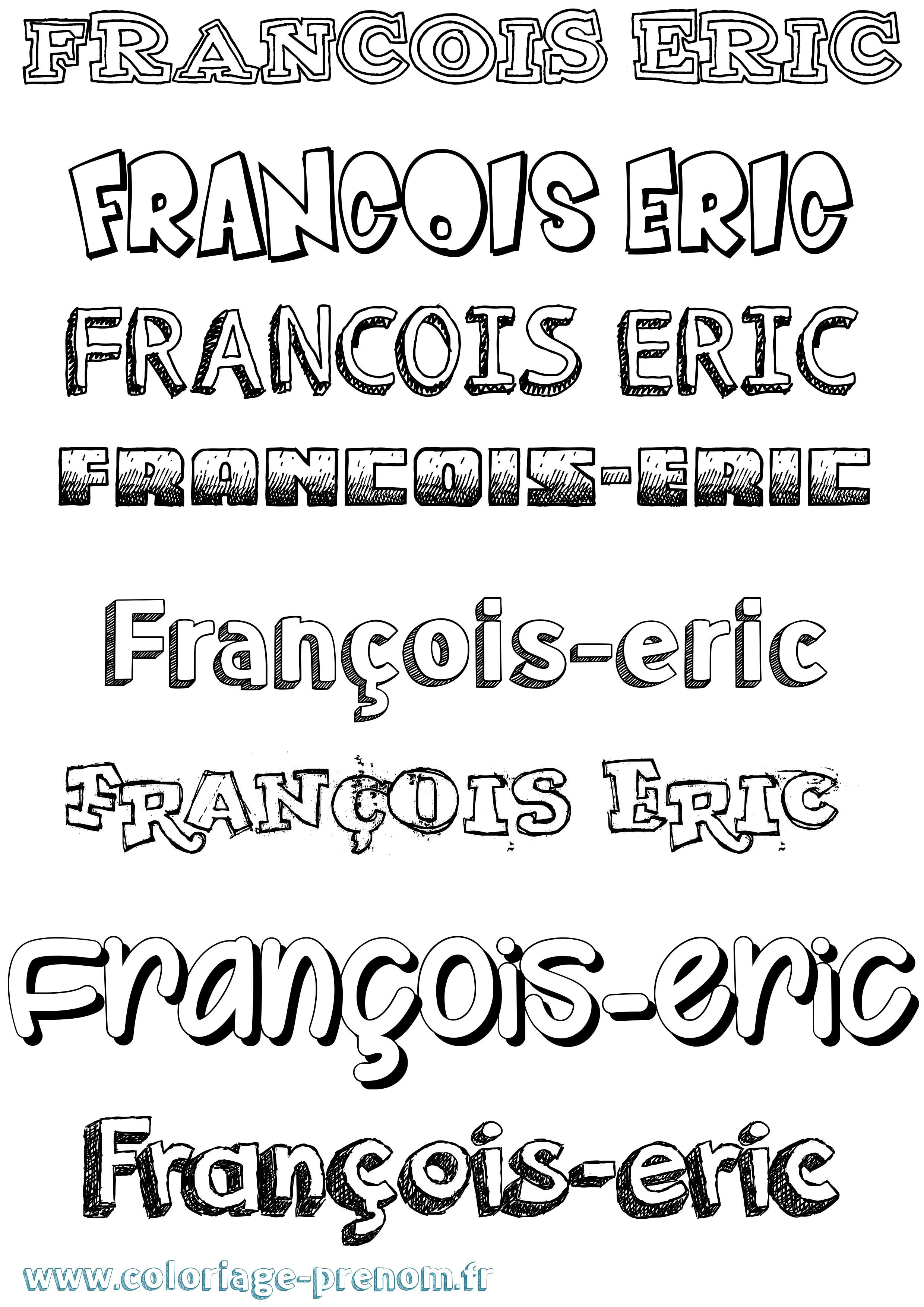 Coloriage François-Eric Dessiné Coloriage prénom François-Eric Dessiné