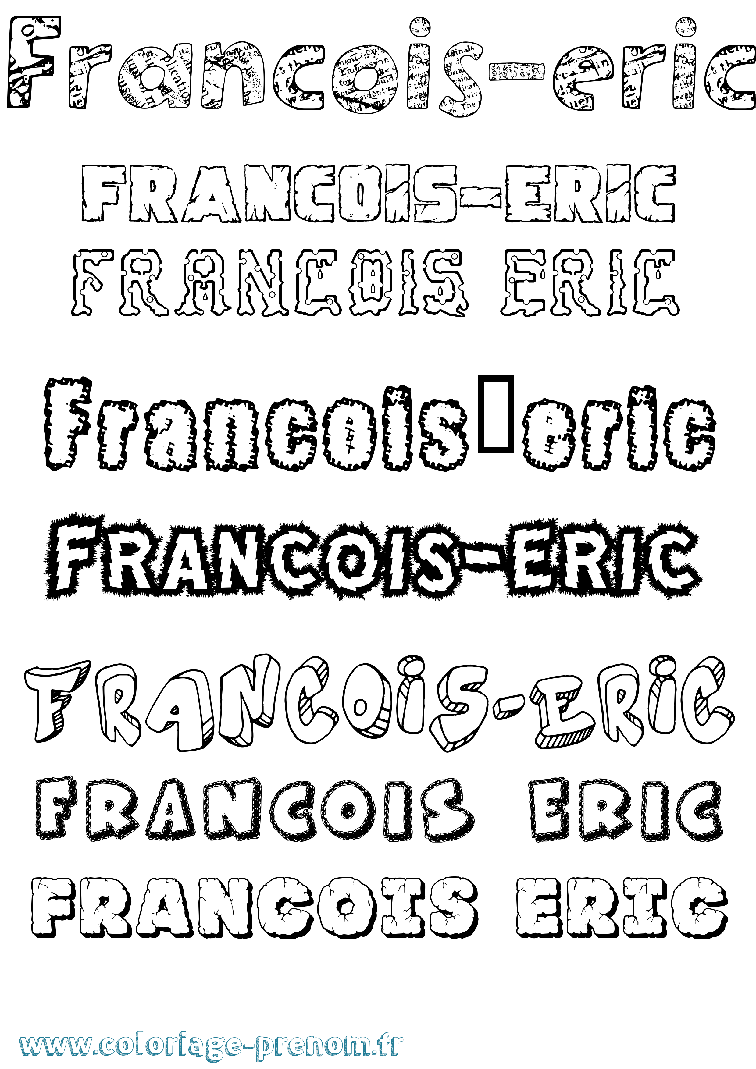 Coloriage François-Eric Destructuré Coloriage prénom François-Eric Destructuré