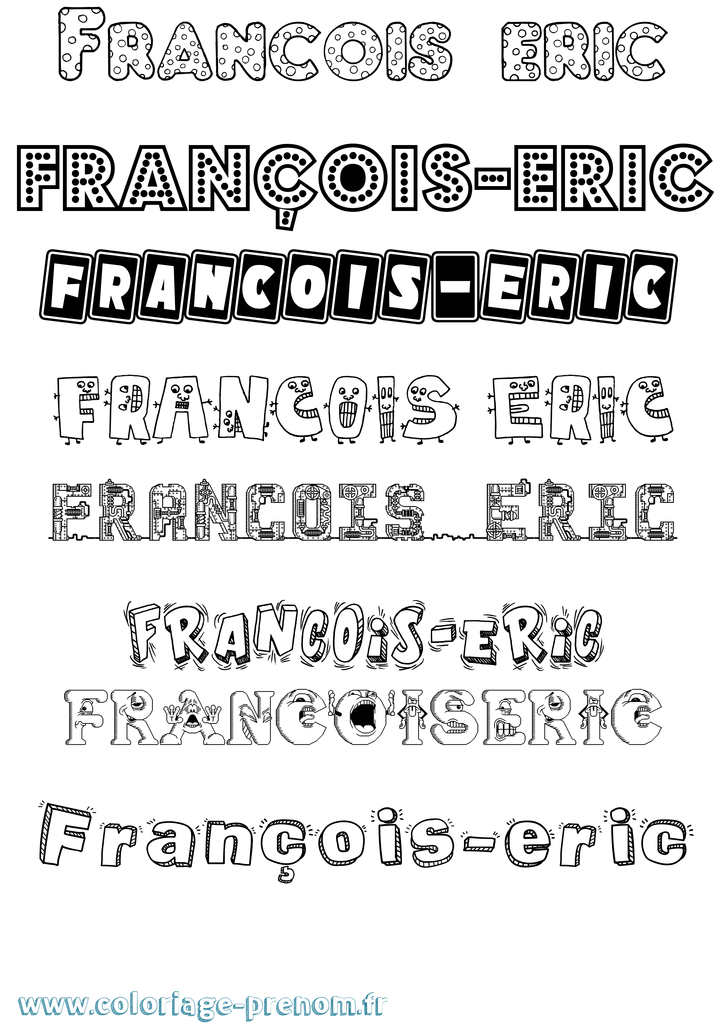 Coloriage François-Eric Fun Coloriage prénom François-Eric Fun