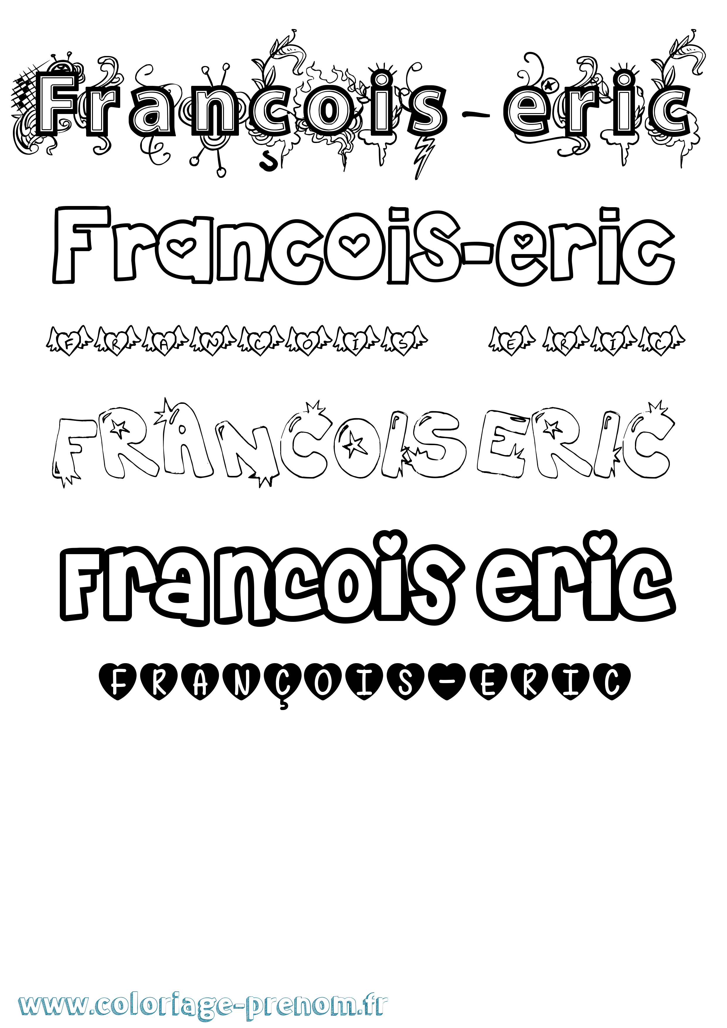 Coloriage François-Eric Girly Coloriage prénom François-Eric Girly