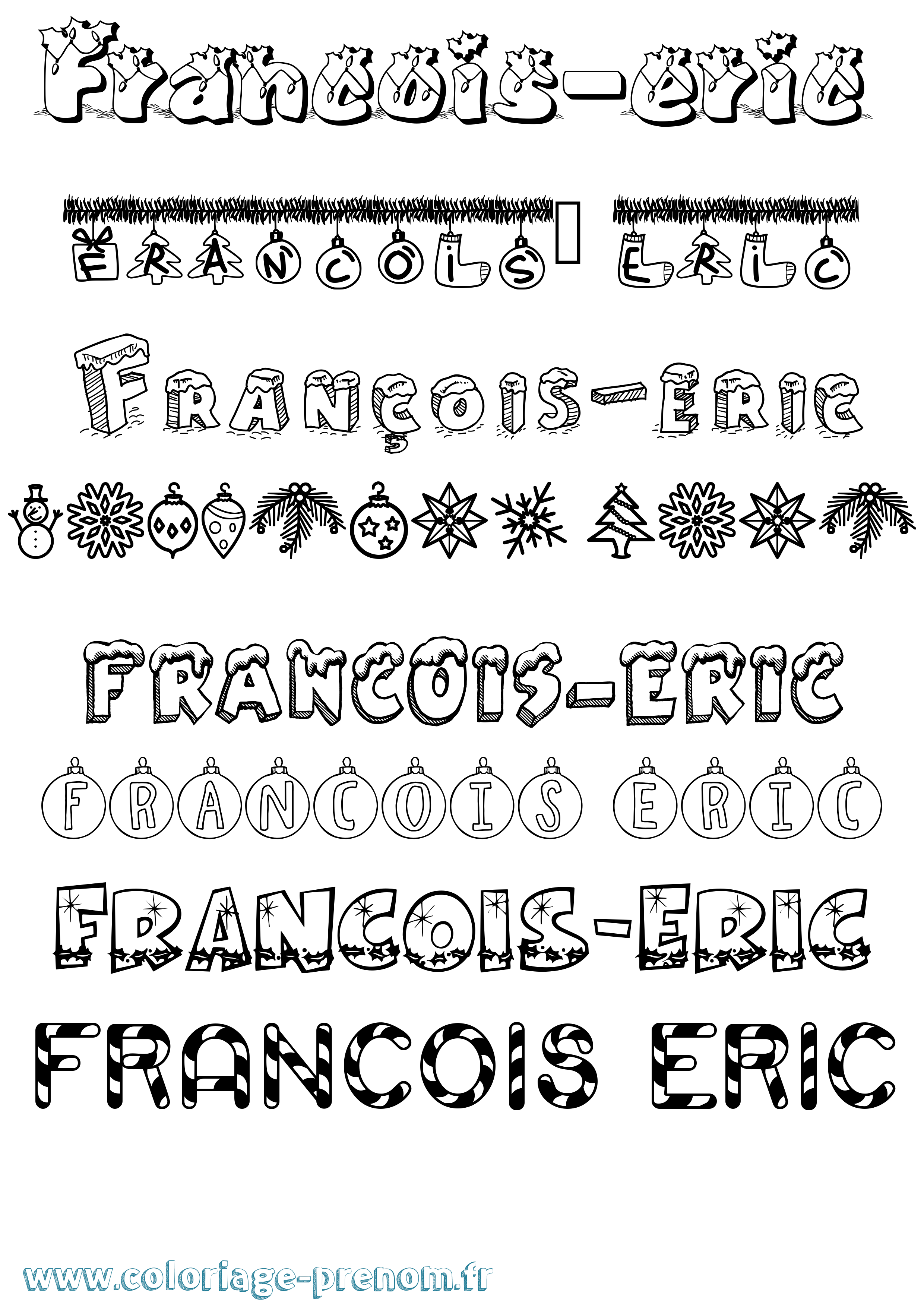 Coloriage François-Eric Noël Coloriage prénom François-Eric Noël