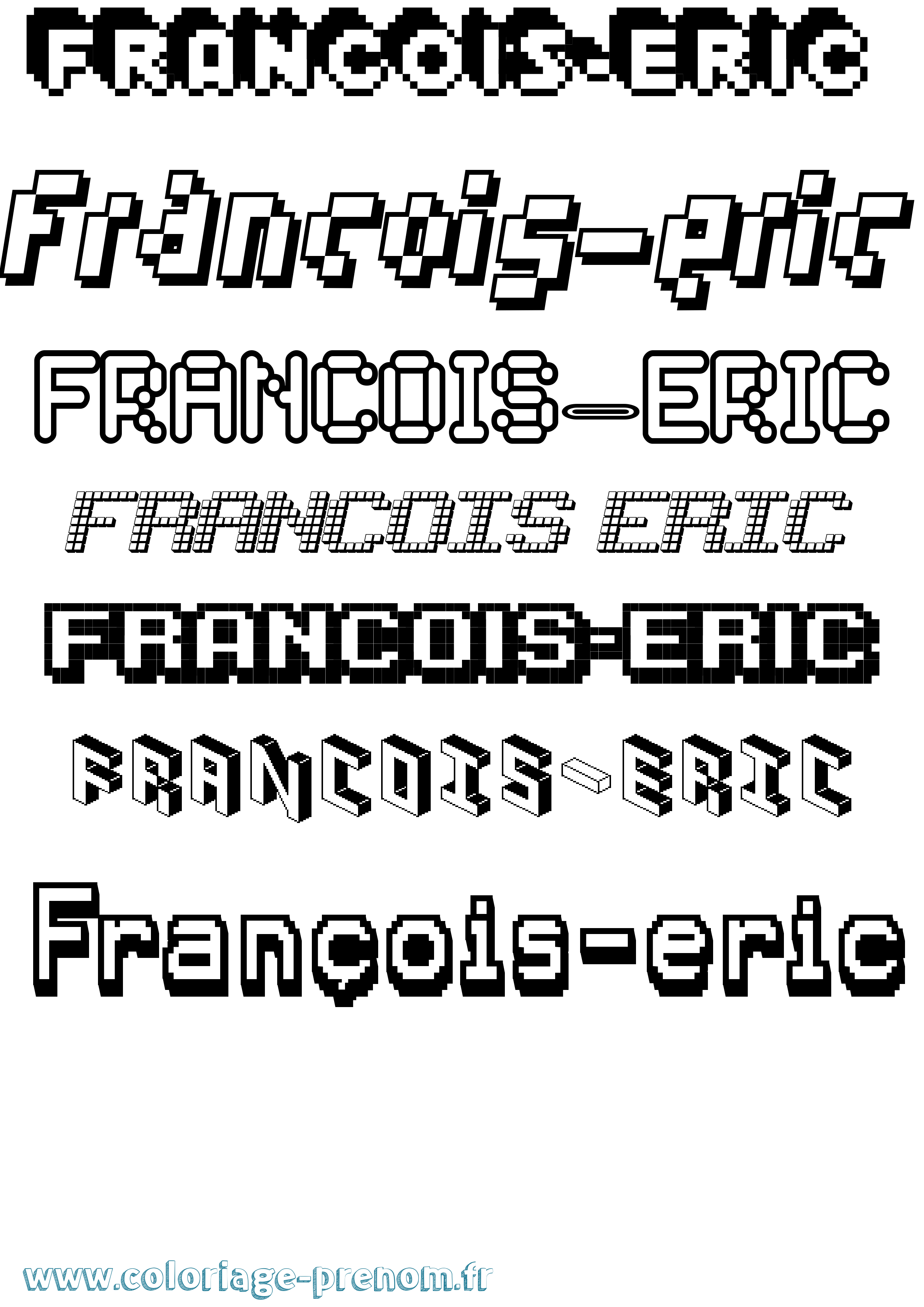 Coloriage François-Eric Pixel Coloriage prénom François-Eric Pixel