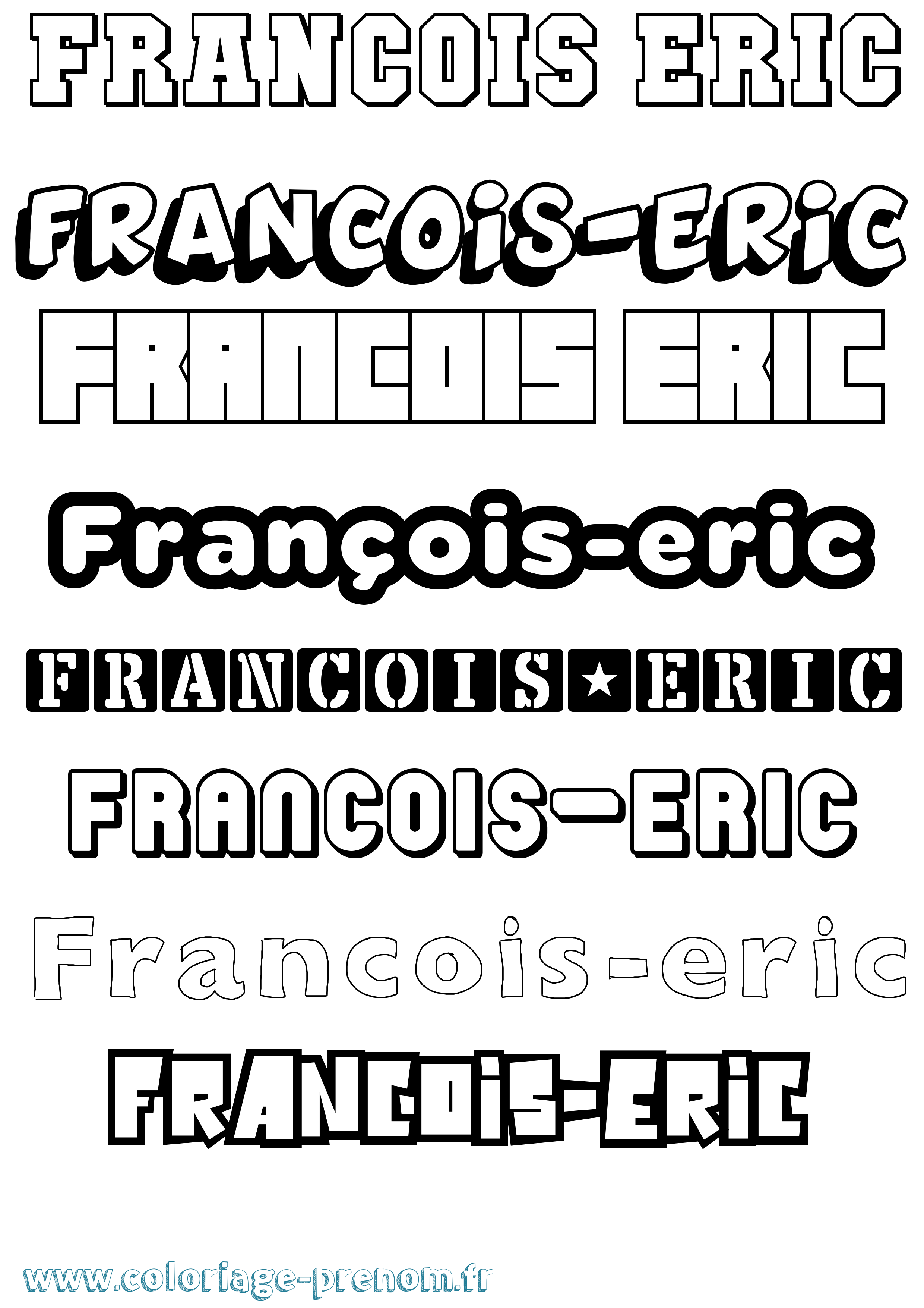 Coloriage François-Eric Simple Coloriage prénom François-Eric Simple
